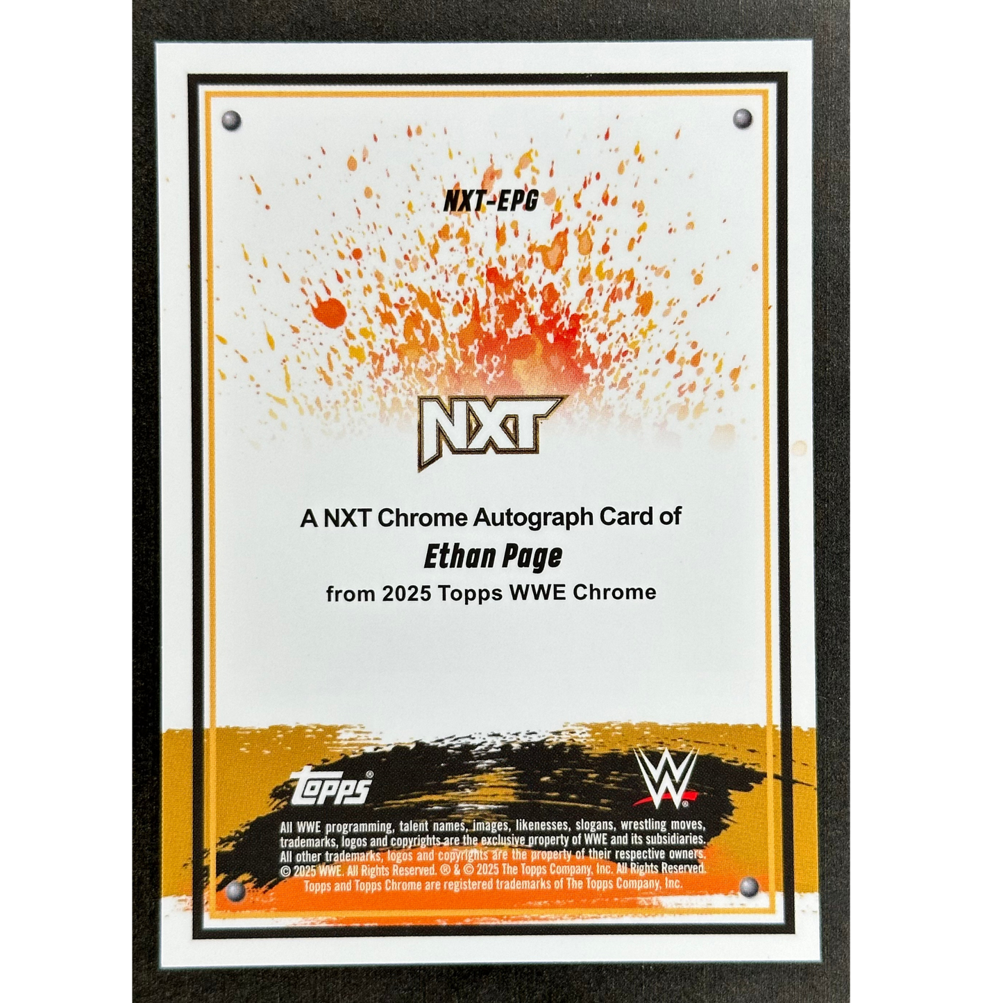 Ethan Page 2025 Chrome NXT Auto Gold 37/50 #NXT-EPG