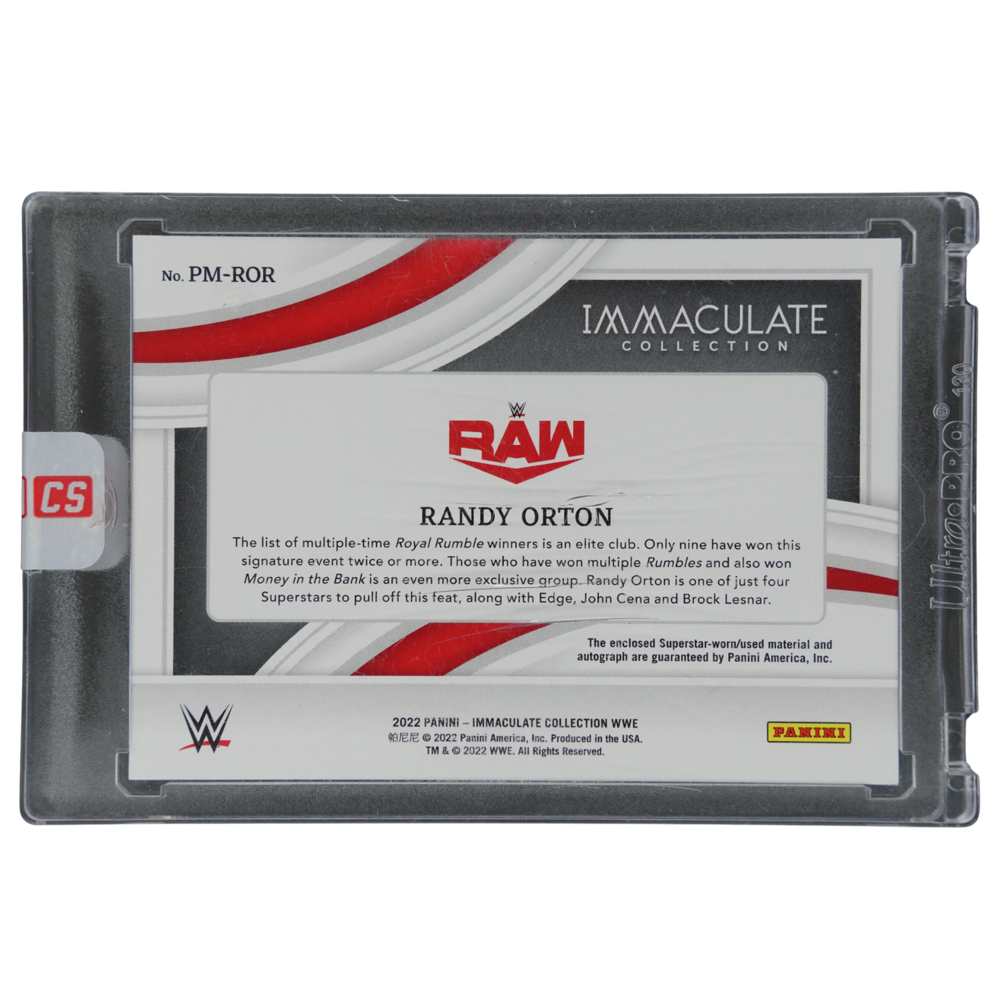 Randy Orton 2022 Immaculate Memorabilia Auto 8/10 #PM-ROR