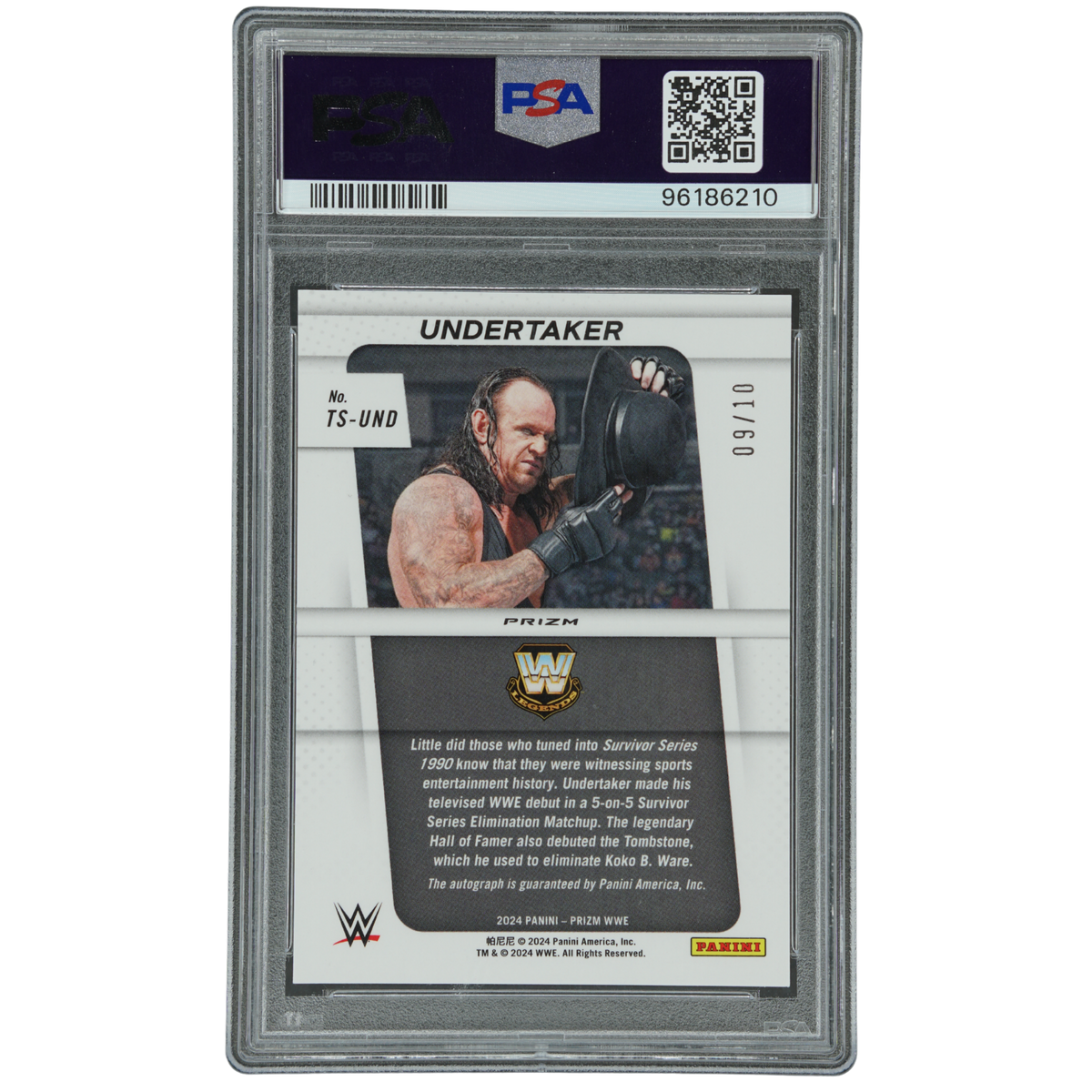 Undertaker 2024 Prizm Gold Throwback Auto Gold 9/10 PSA 9 #TS-UND