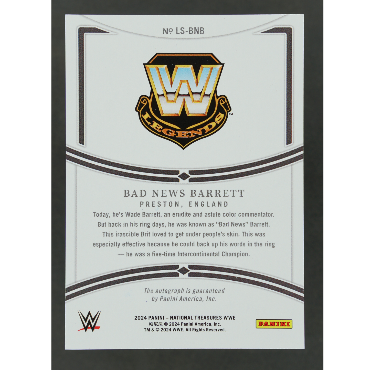 Bad News Barrett 2024 National Treasures Auto 25/64 #LS-BNB