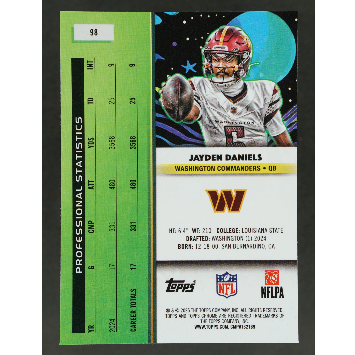 Jayden Daniels 2025 Cosmic Nucleus Refractor #98
