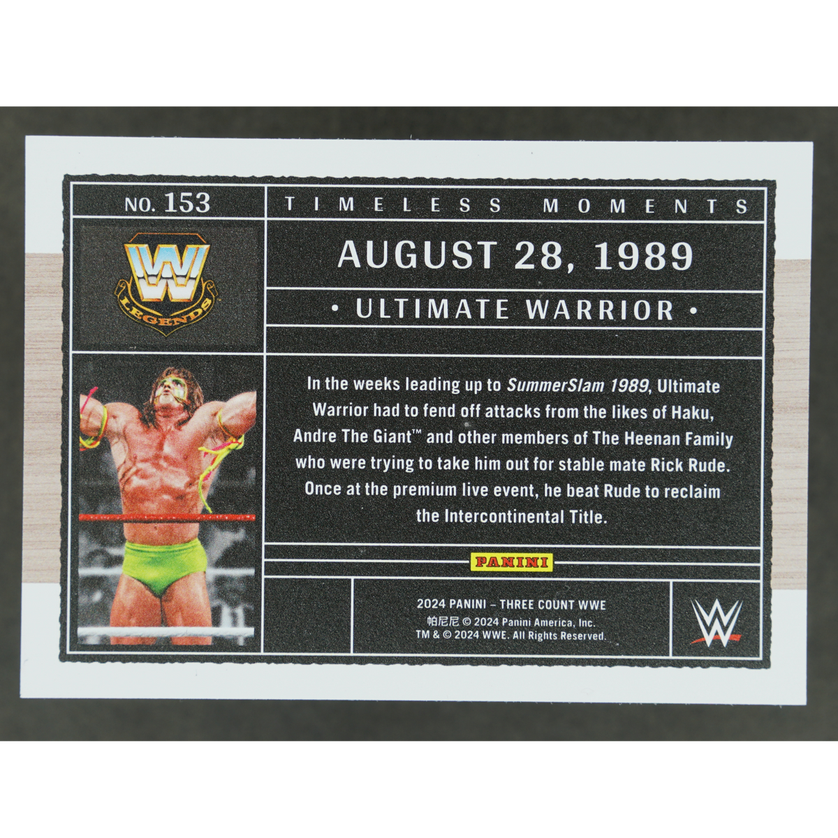 Ultimate Warrior 2024 Three Count 39/40 #153