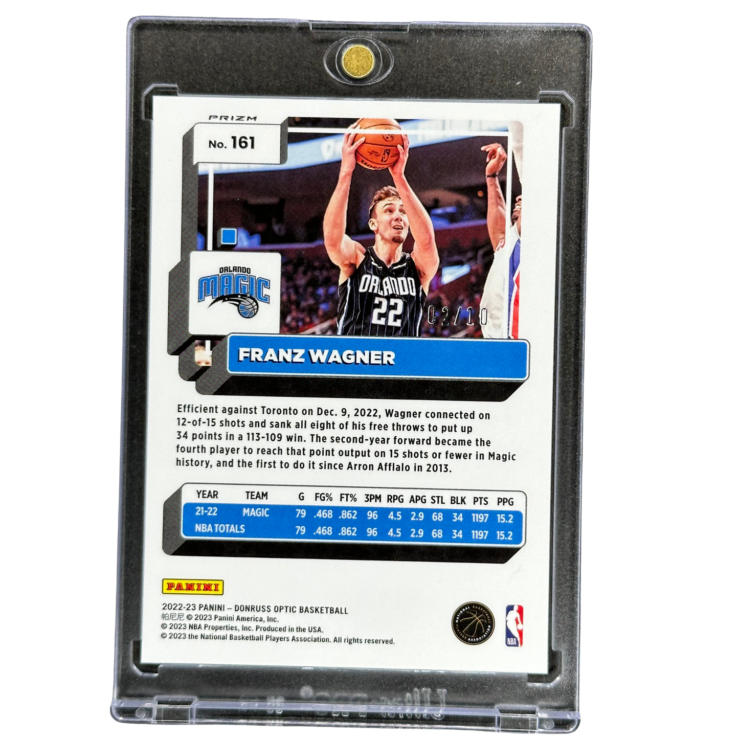 Franz Wagner 2022 Optic Gold 2/10 #161