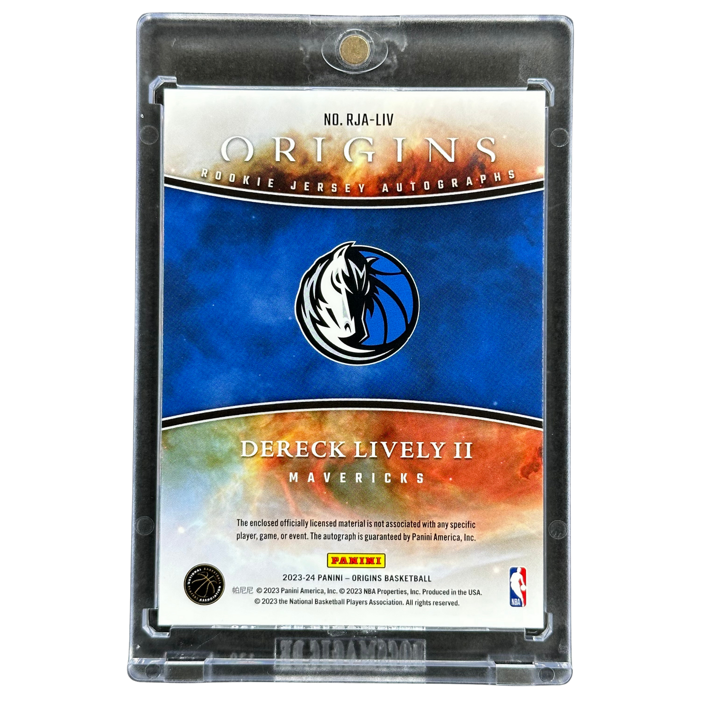 Dereck Lively II 2023 Origins Jersey Auto RC Rookie Card 44/99 #RJA-LIV