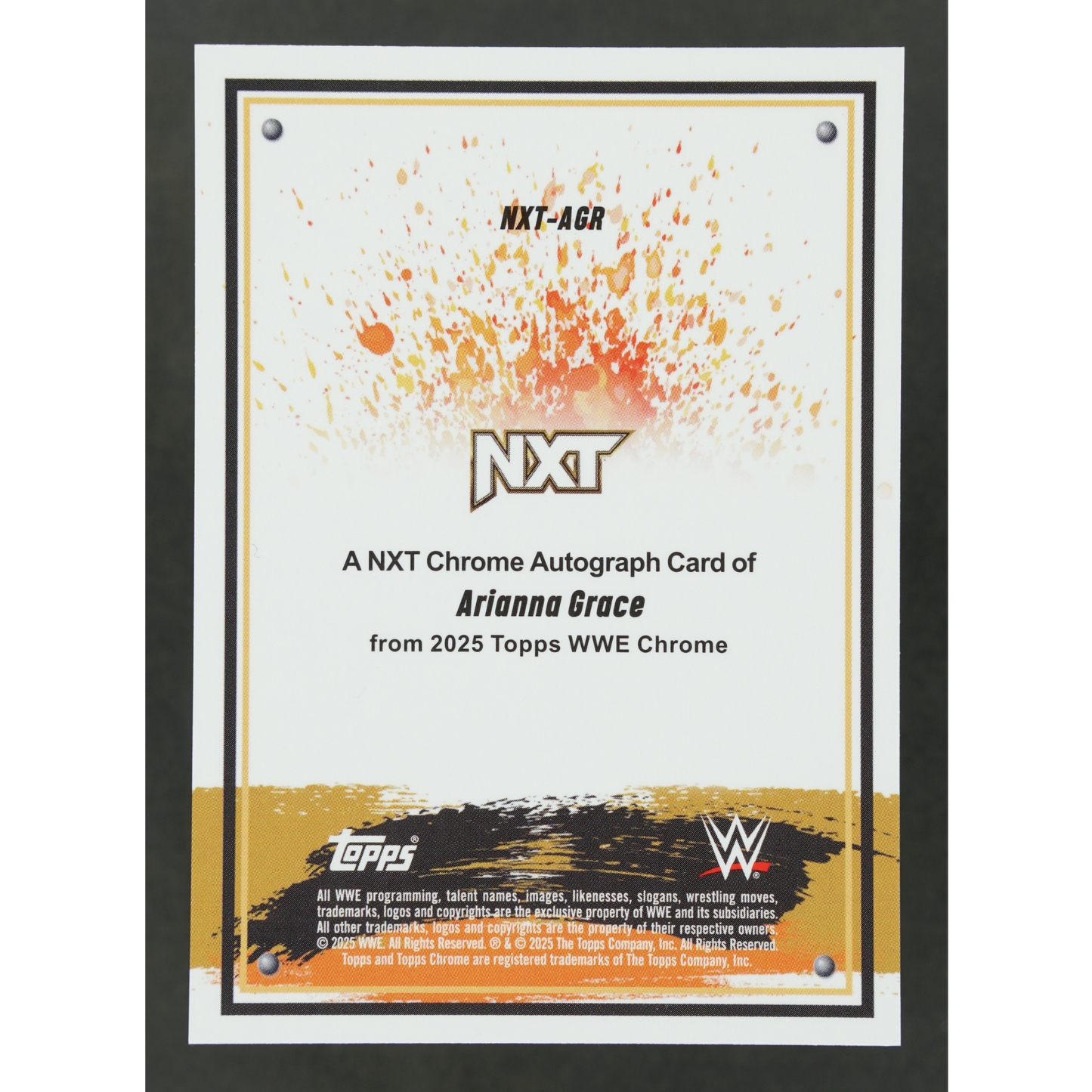 Arianna Grace 2025 Chrome Sapphire Auto #NXT-AGR