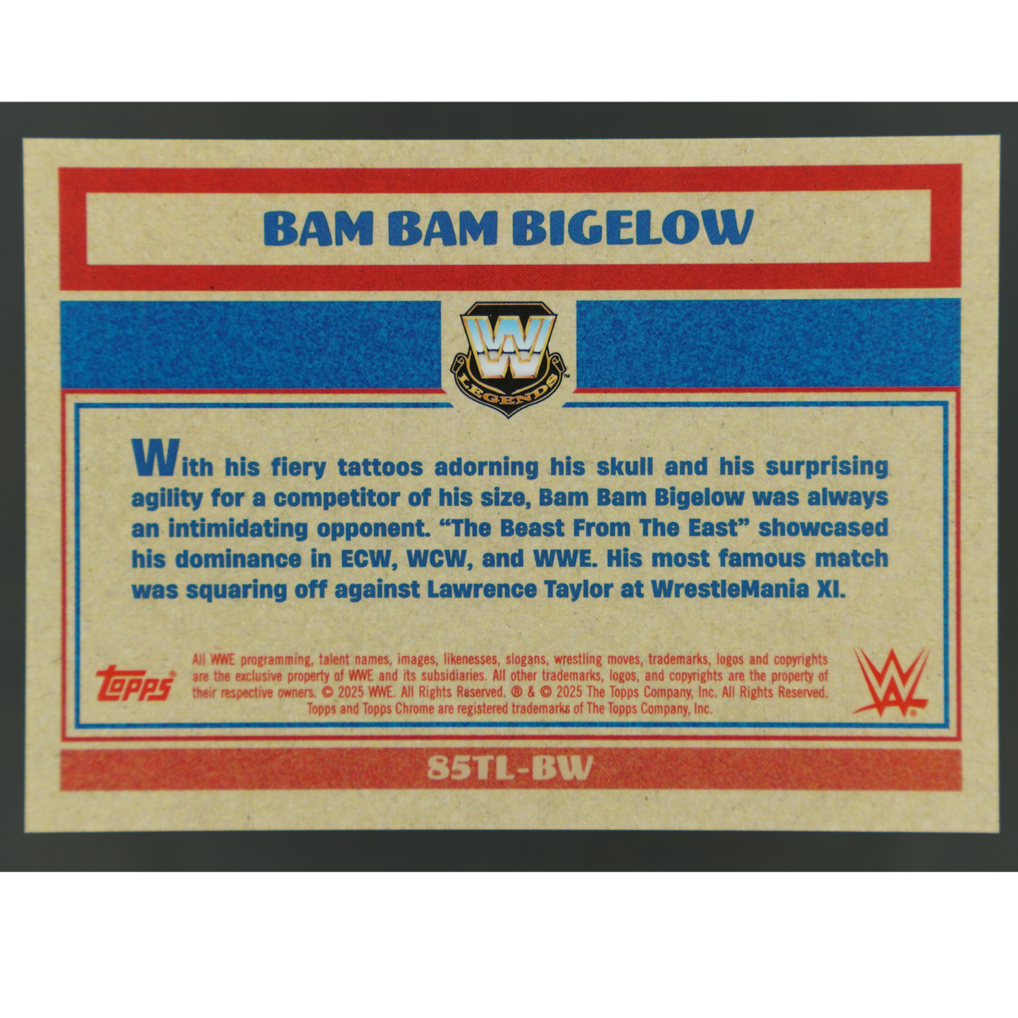 Bam Bam Bigelow 2025 Chrome 35/50 #85TL-BW