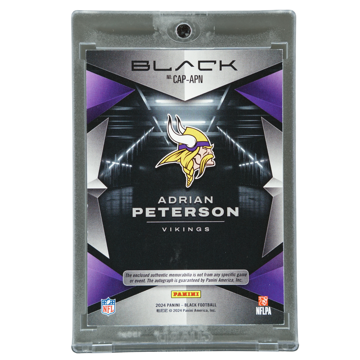 Adrian Peterson 2024 Black Capstones Jersey Auto 9/15 #CAP-APN
