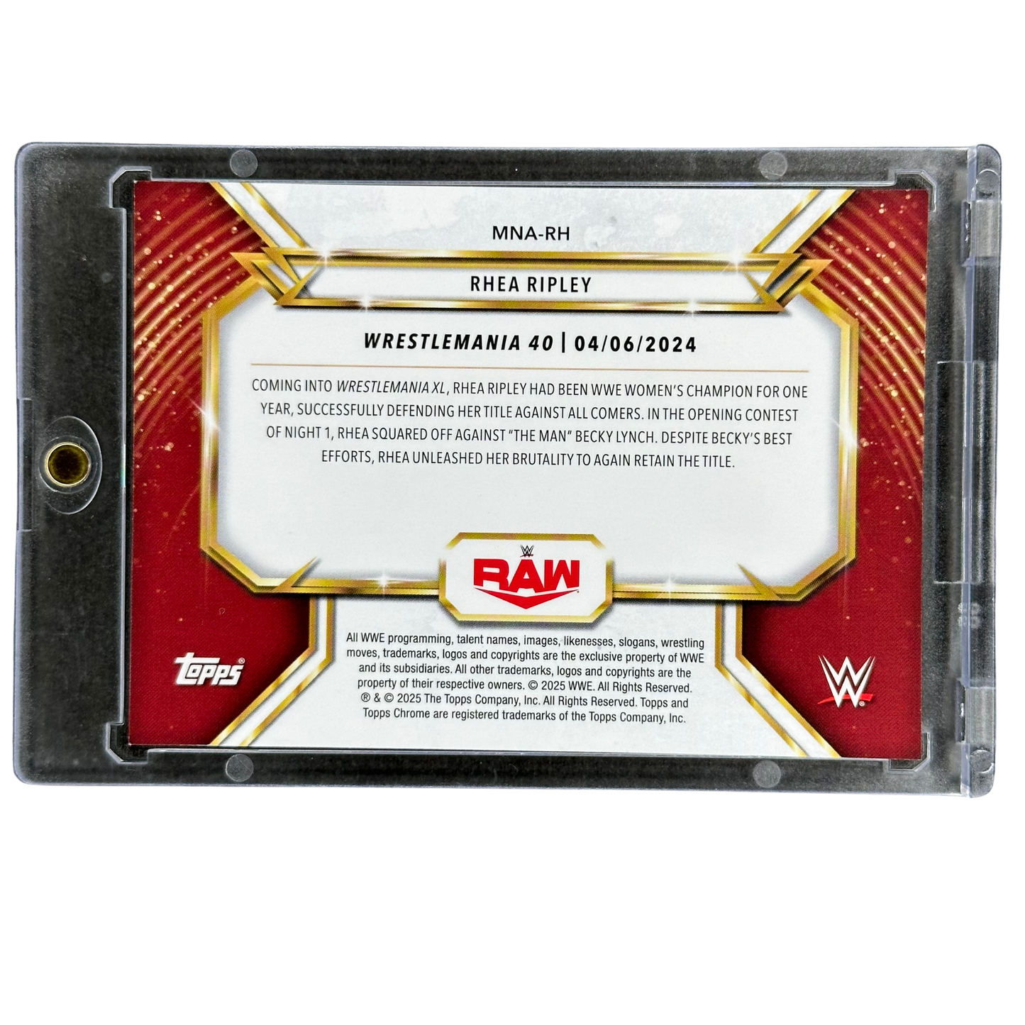 Rhea Ripley 2025 Chrome Wrestlemania #MNA-RH