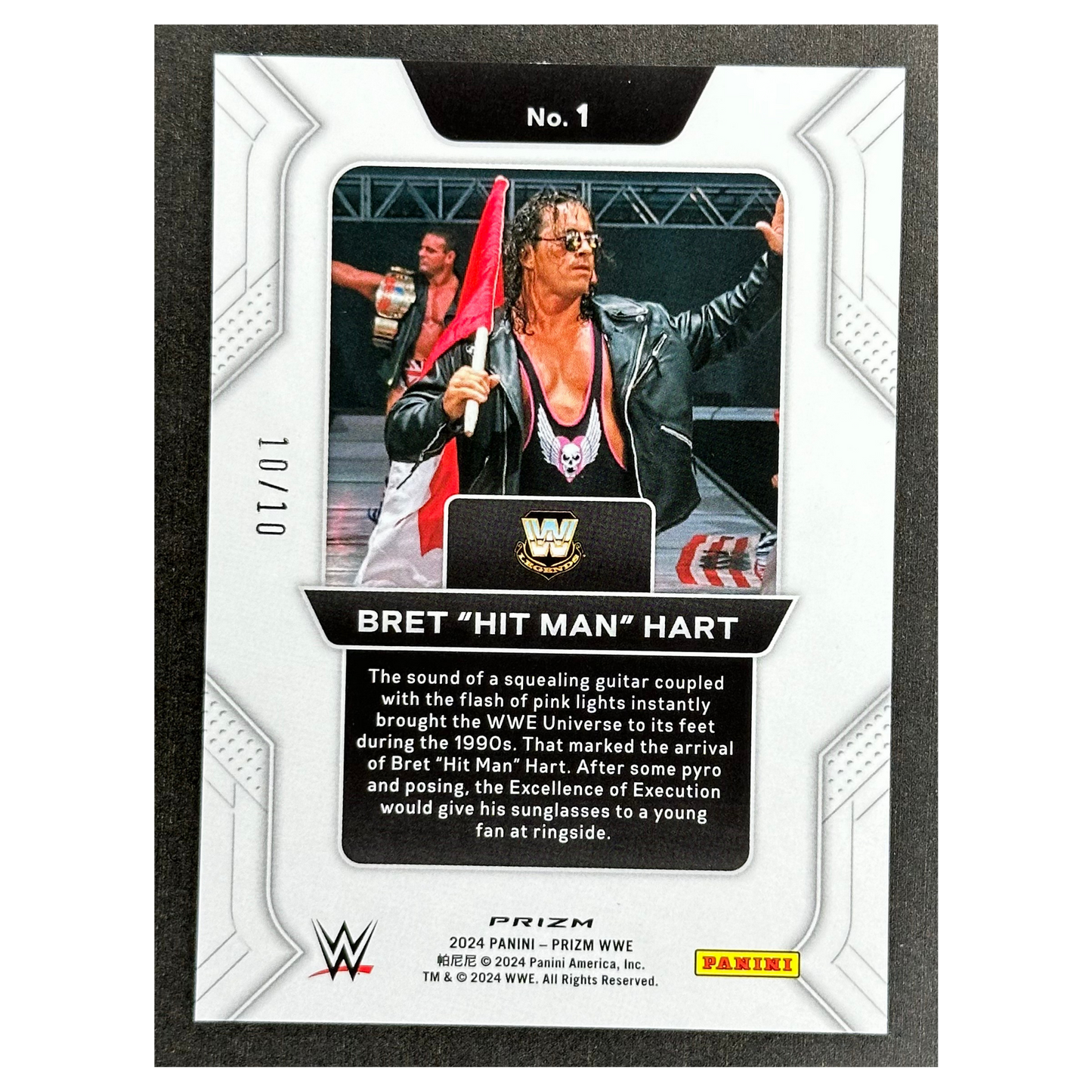 Bret "Hit Man" Hart 2024 Prizm Prizmatio 10/10 #1
