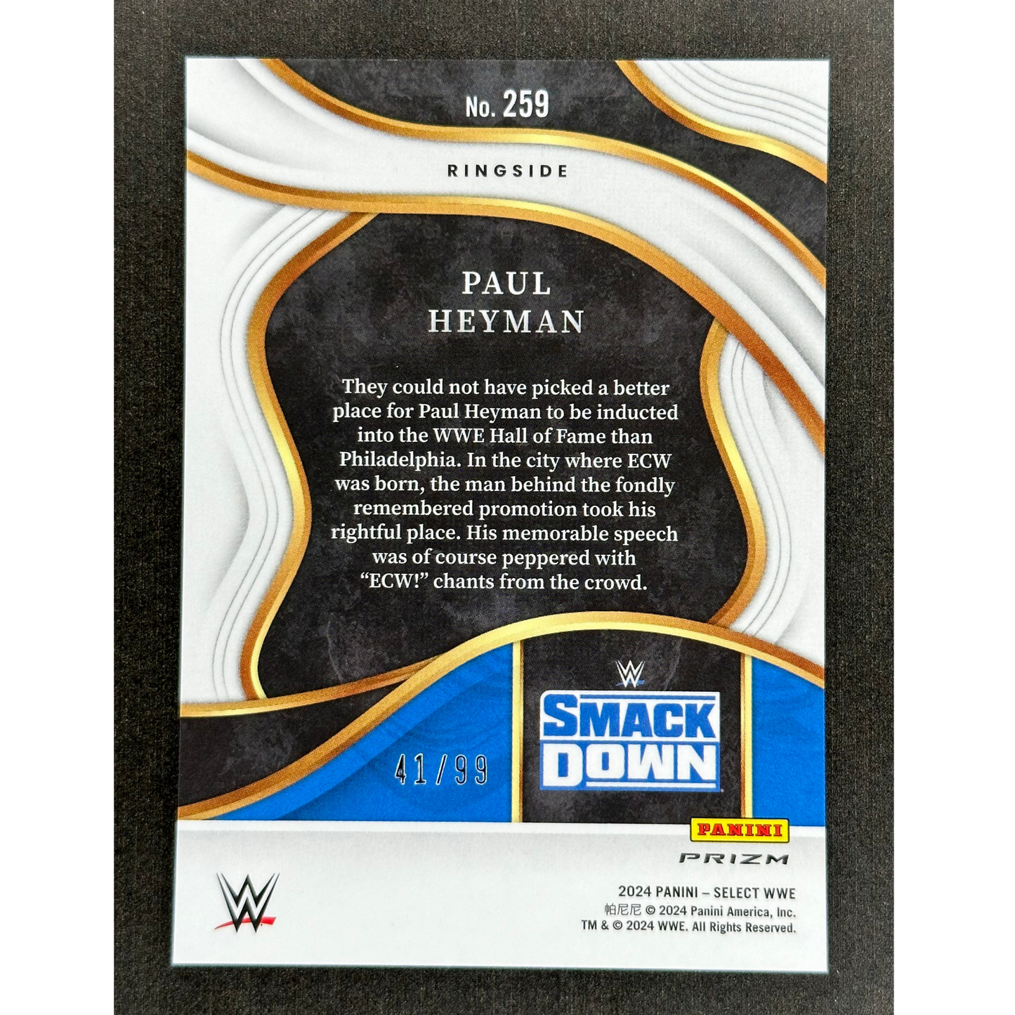 Paul Heyman 2024 Select Ringside 41/99 #259