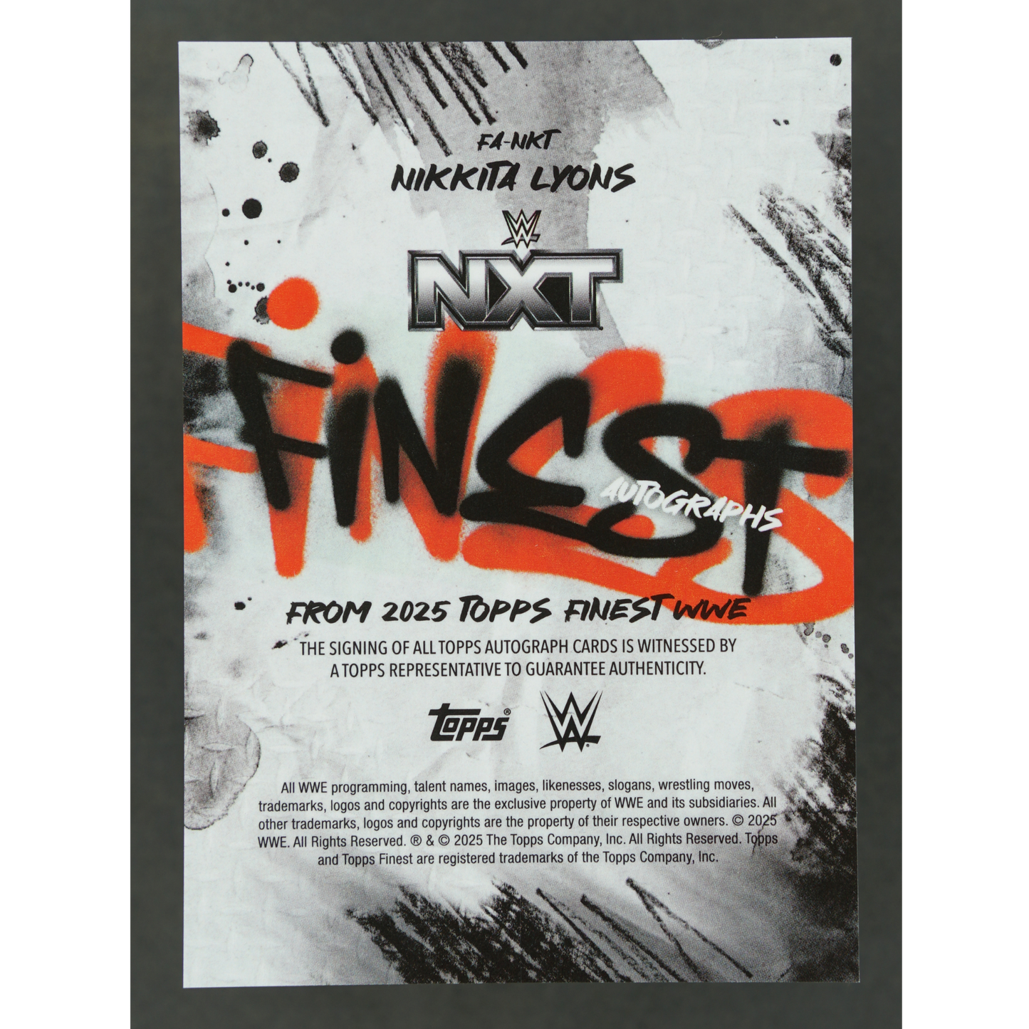 Nikkita Lyons 2025 Finest Autographs #FA-NKT