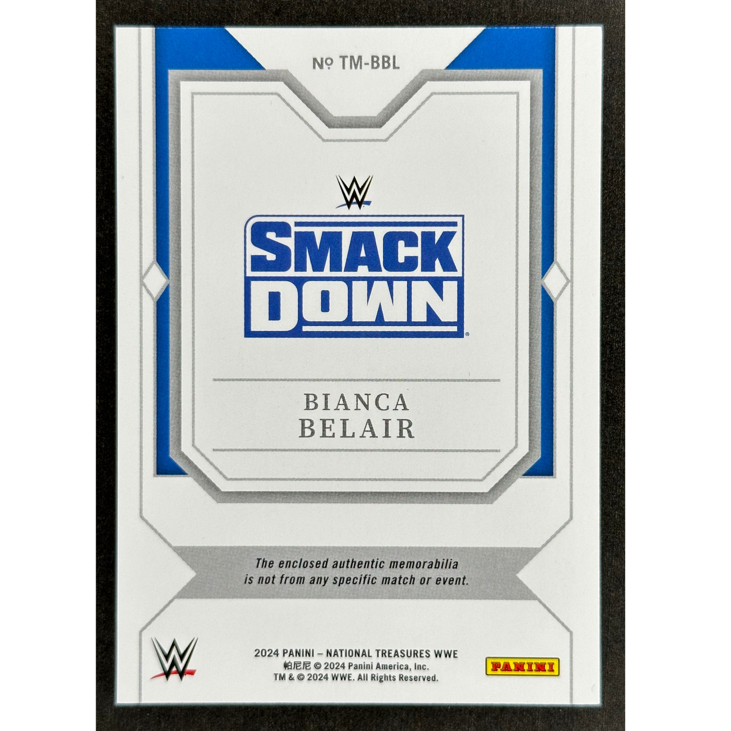 Bianca Belair 2024 National Treasures Time Line Memorabilia 7/99 #TM-BBL