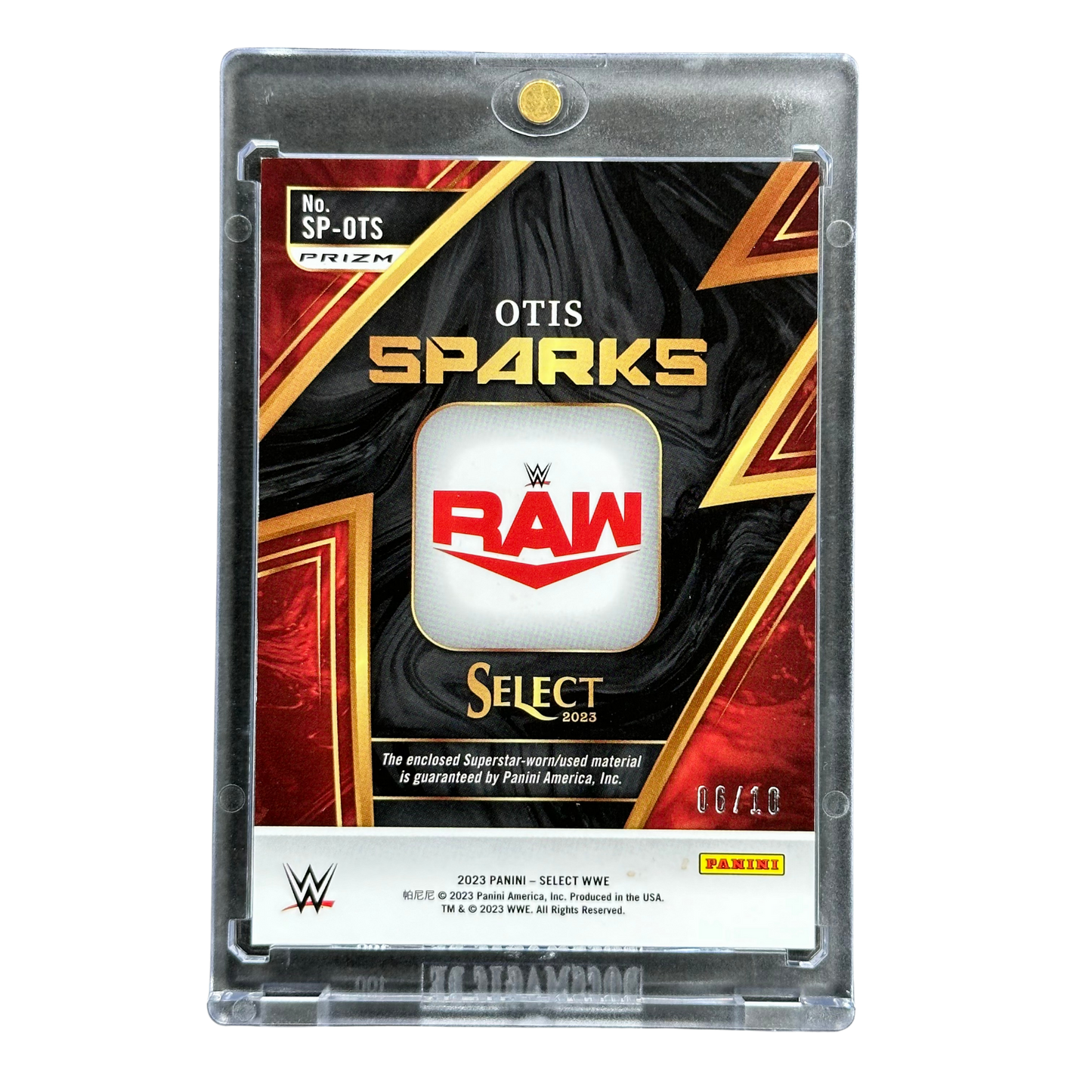 Otis 2023 Select Sparks Gold Memorabilia 6/10 #SP-OTS