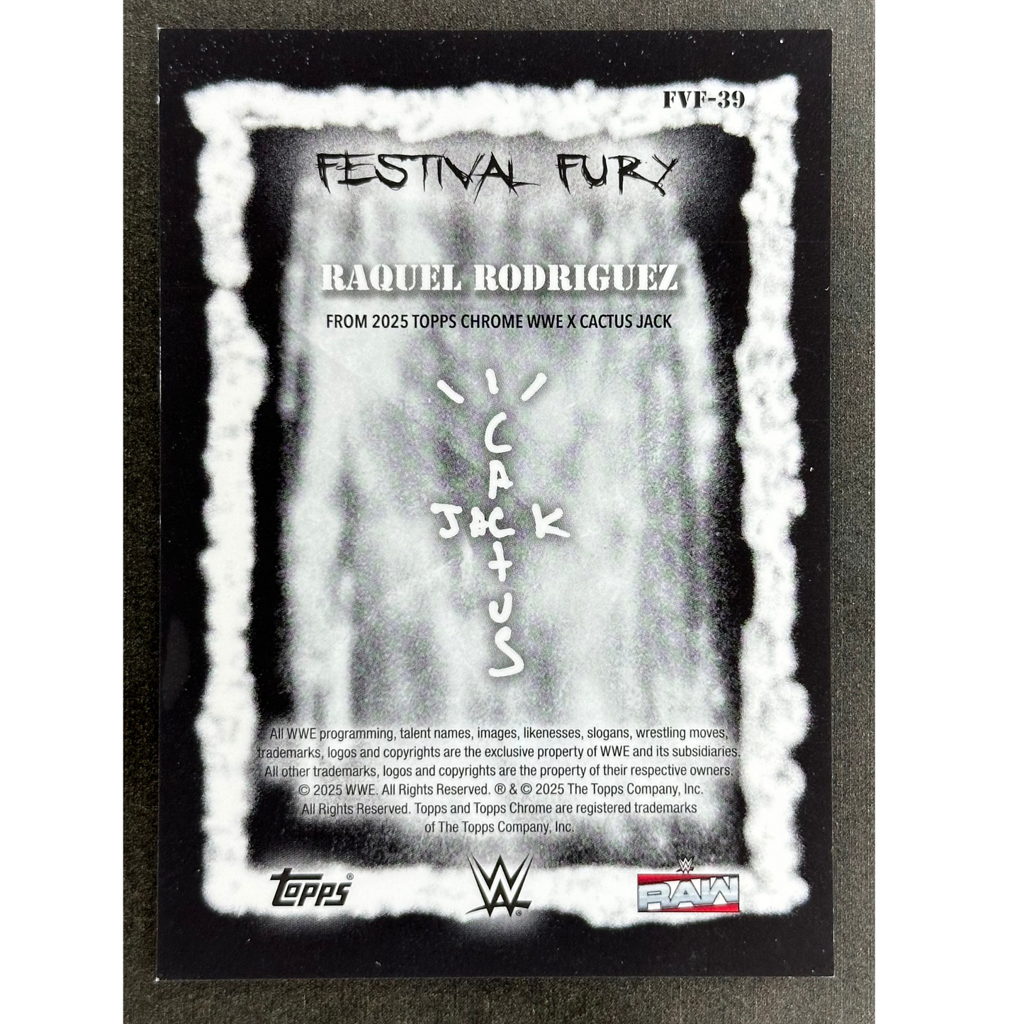 Raquel Rodriguez 2025 Cactus Jack Festival Fury Gold 16/50 #FVF-39