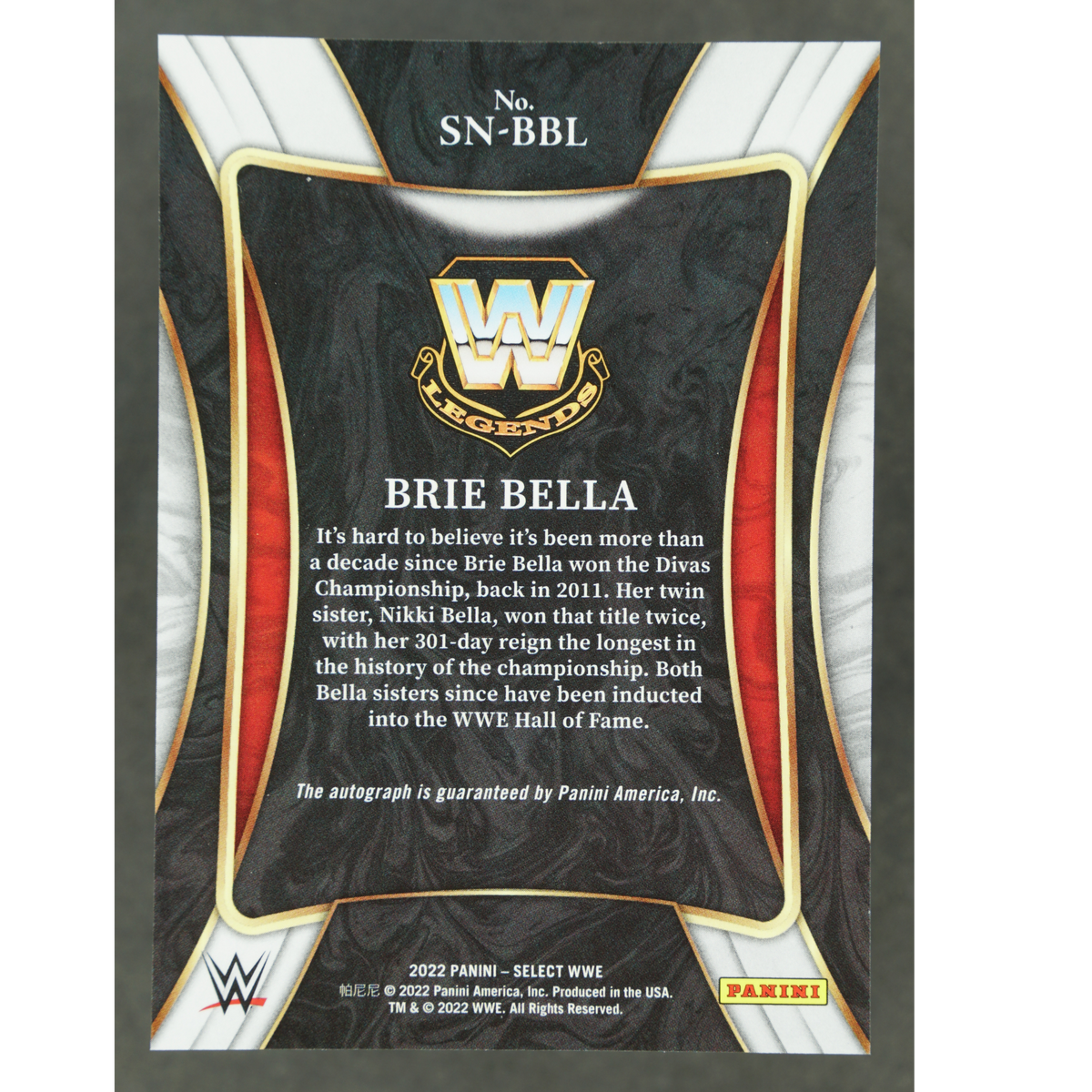 Brie Bella 2022 Select Auto Signature Selections #SN-BBL