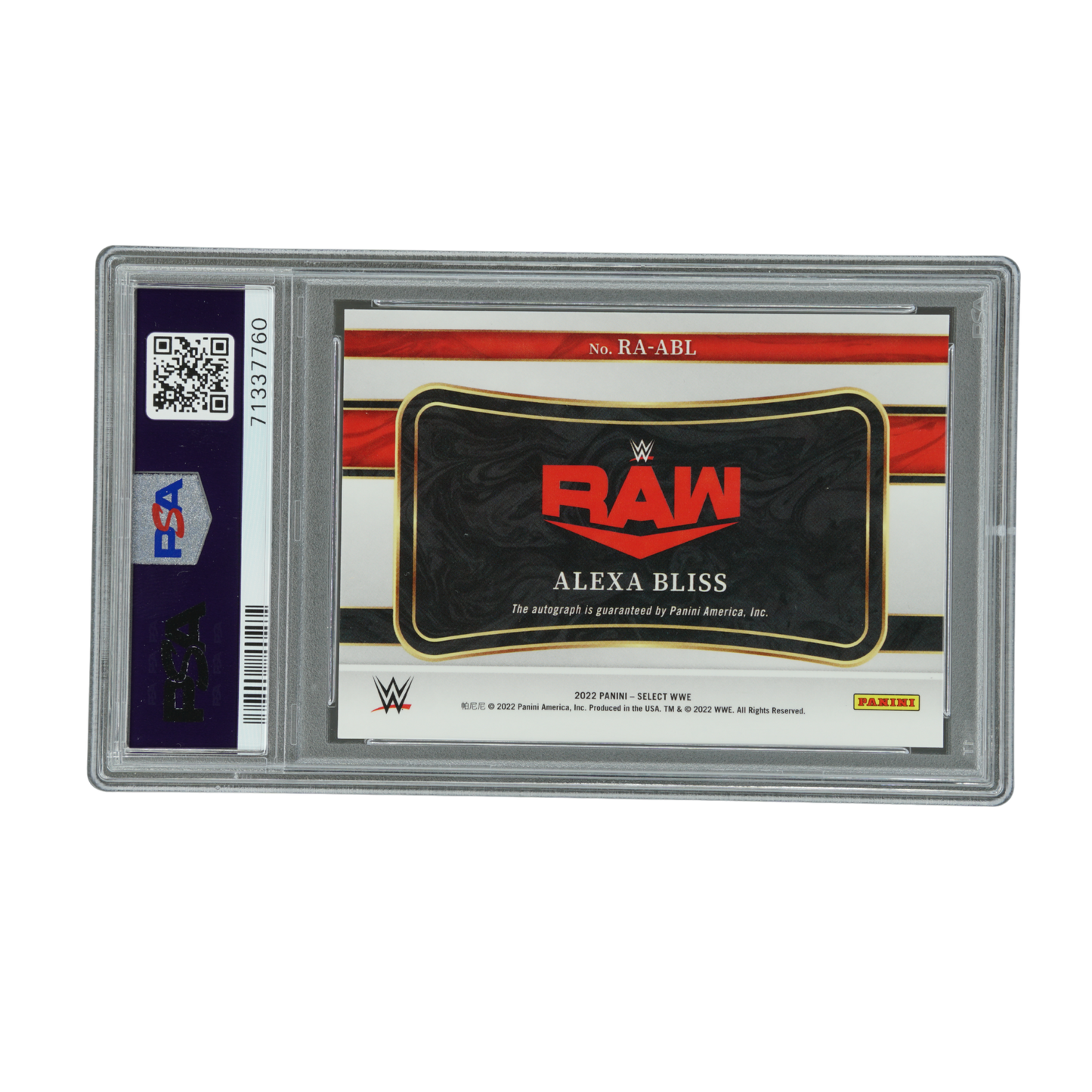 Alexa Bliss 2022 Select Singside Action Signatures Auto PSA 10 #RA-ABL