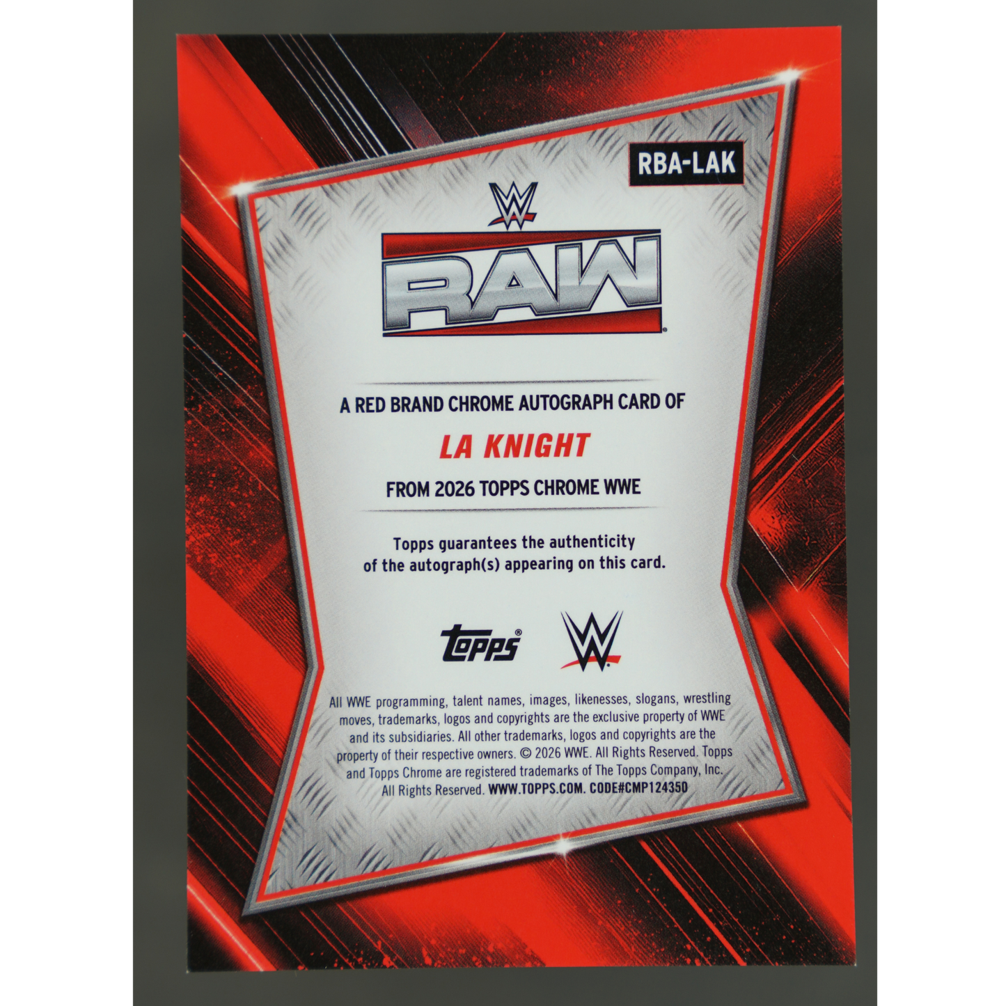 LA Knight 2026 Chrome Red Brand Auto 17/150 #RBA-LAK