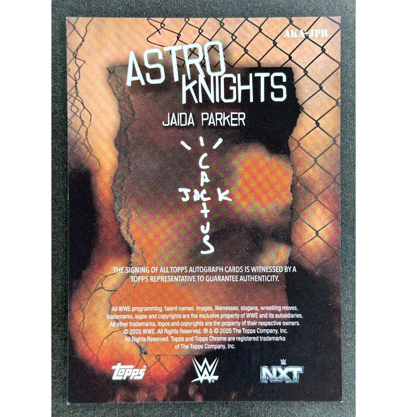 Jaida Parker 2025 Cactus Jack Astro Knights Auto #AKA-JPR
