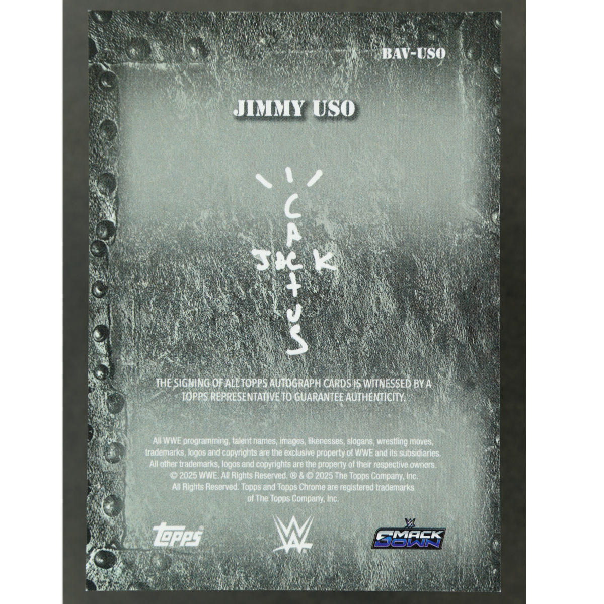 Jimmy Uso 2025 Cactus Jack Auto #BAV-USO