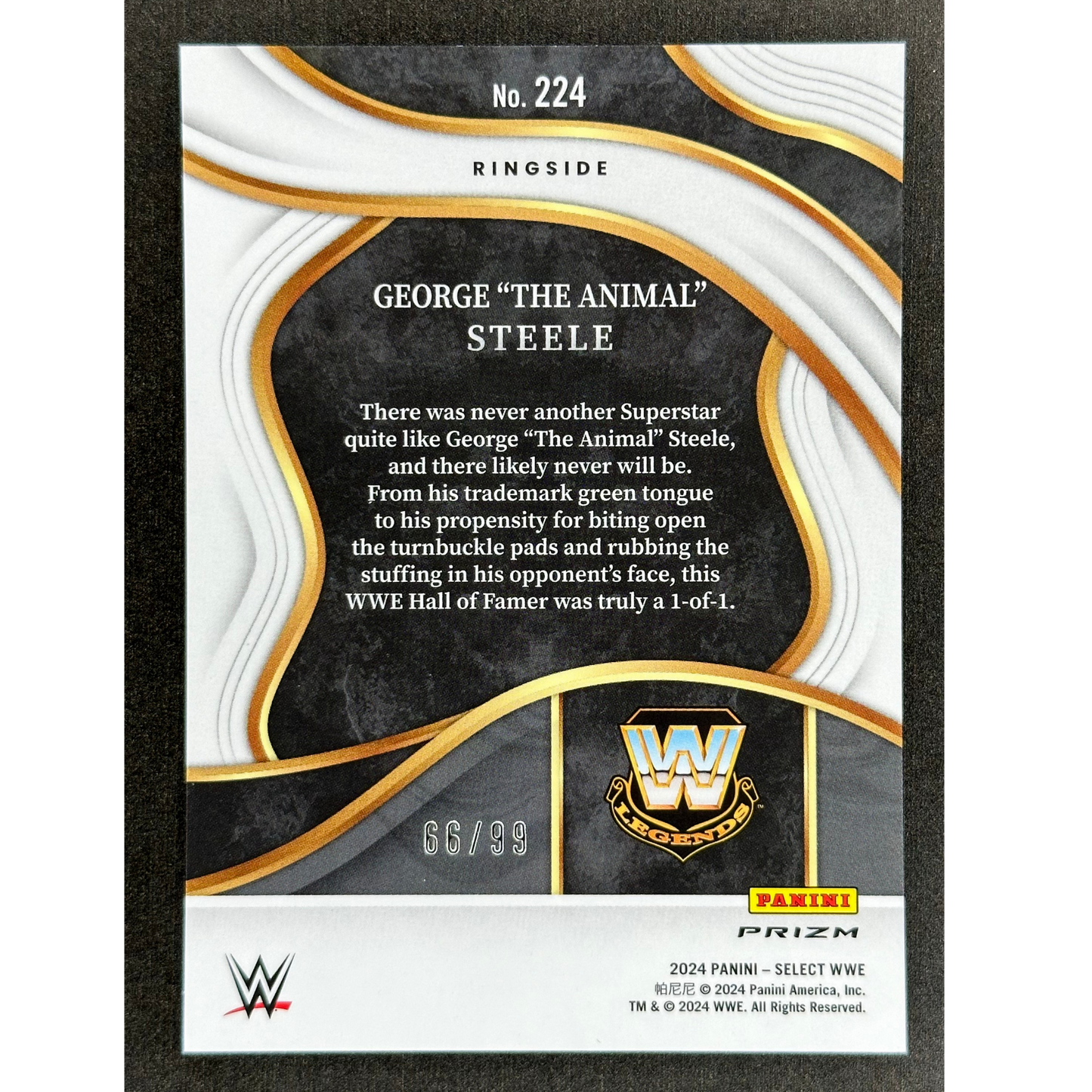 George "The Animal" Steele 2024 Select Ringside 66/99 #224