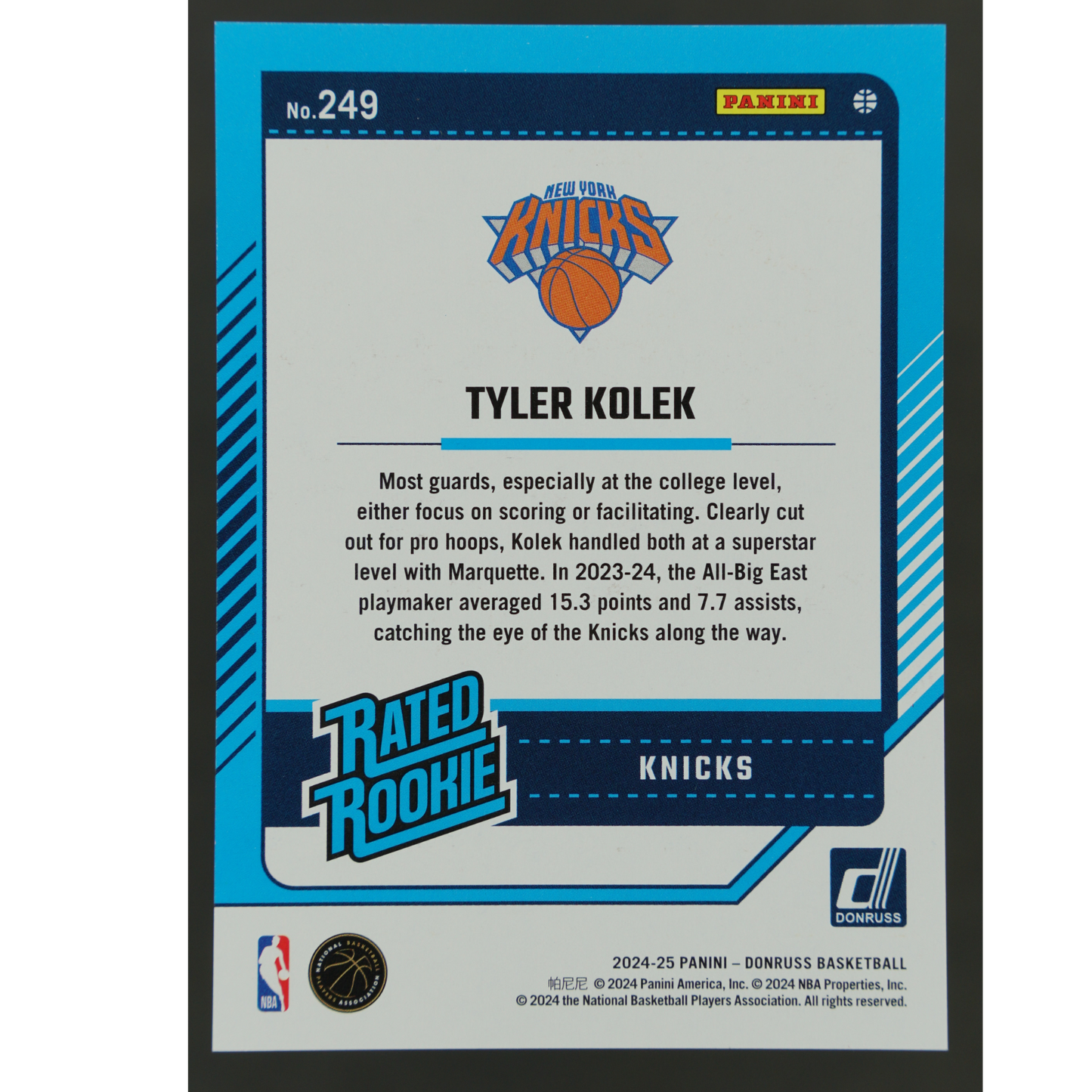 Tyler Kolek 2024 Donruss RC 16/125 #249