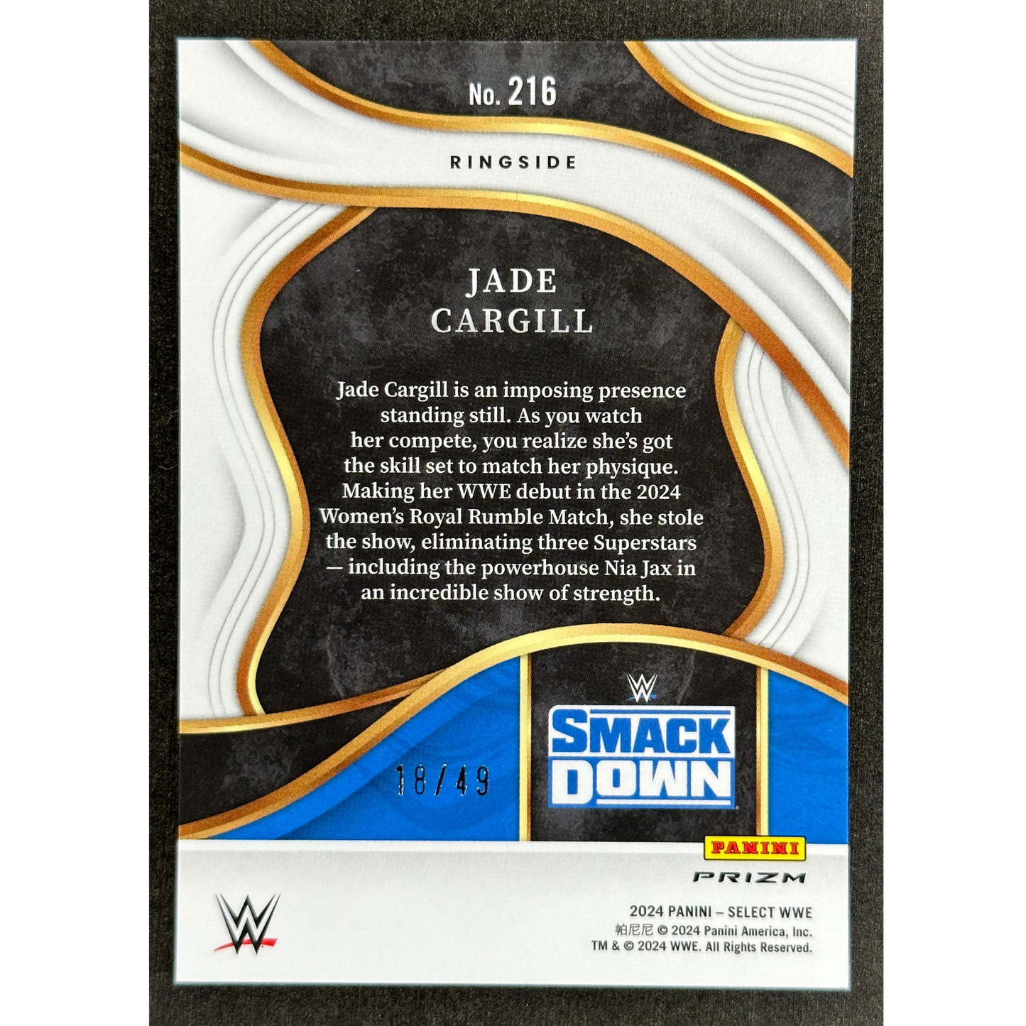 Jade Cargill 2024 Select Ringside 18/49 #216