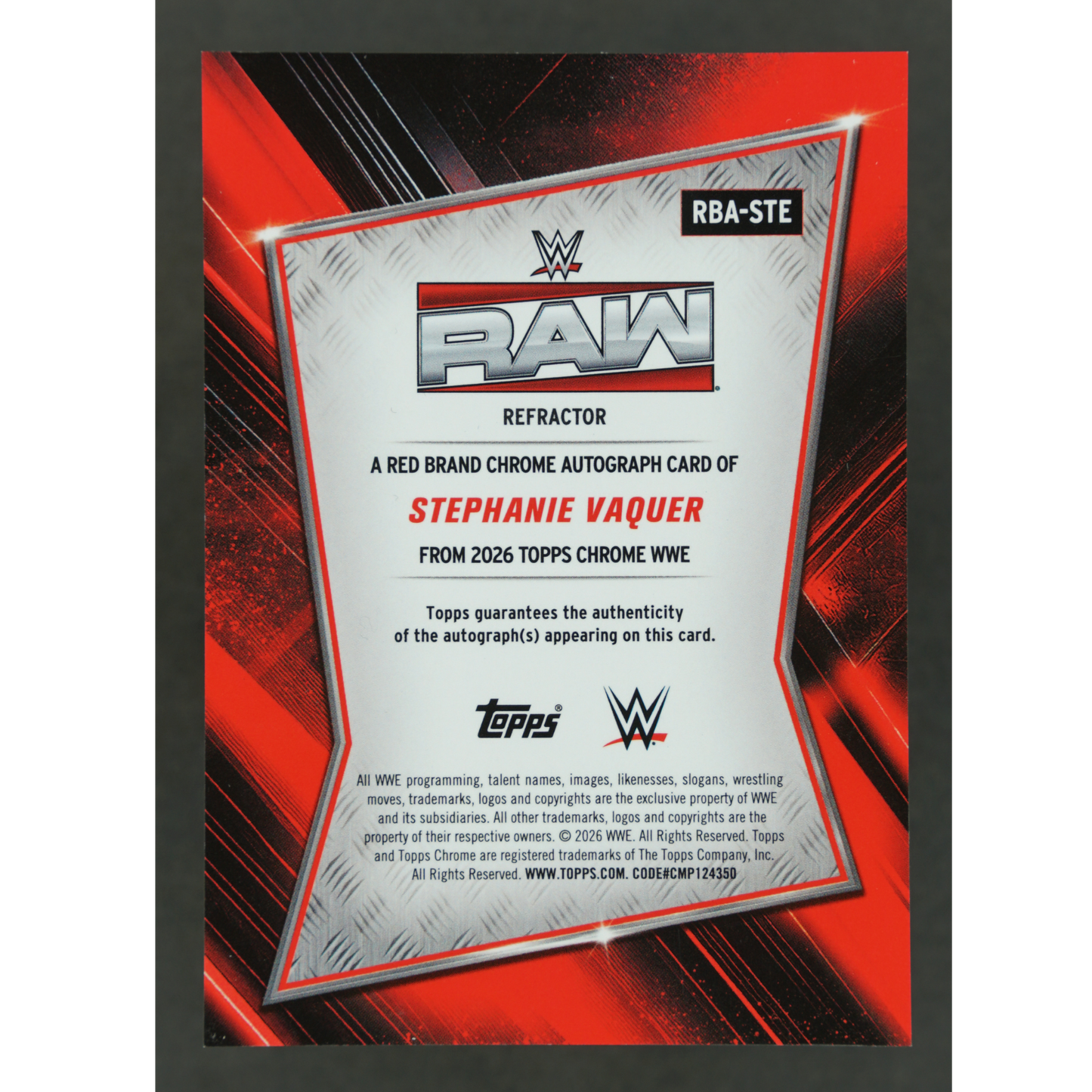 Stephanie Vaquer 2026 Chrome Refractor Red Brand Auto #RBA-STE
