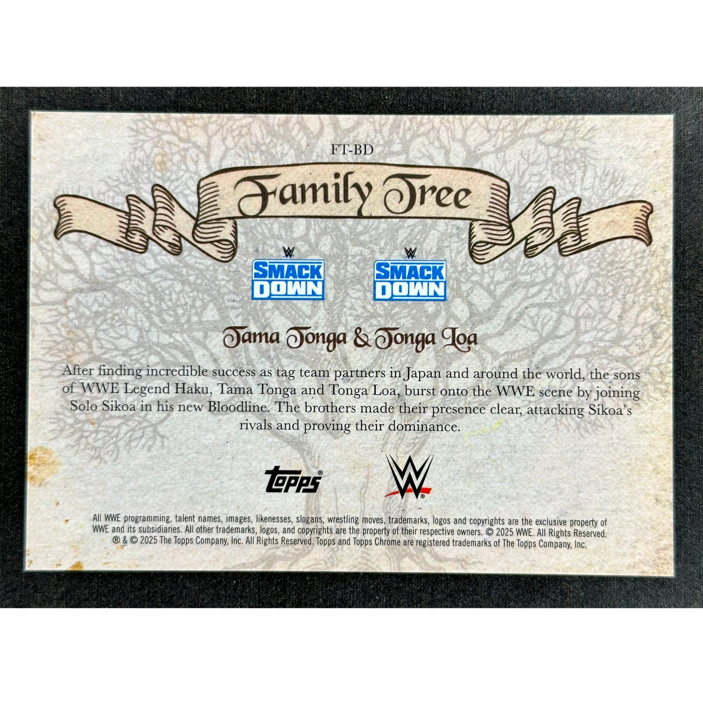 Tama Tonga und Tonga Loa 2025 Chrome Family Tree 18/50 #FT-BD