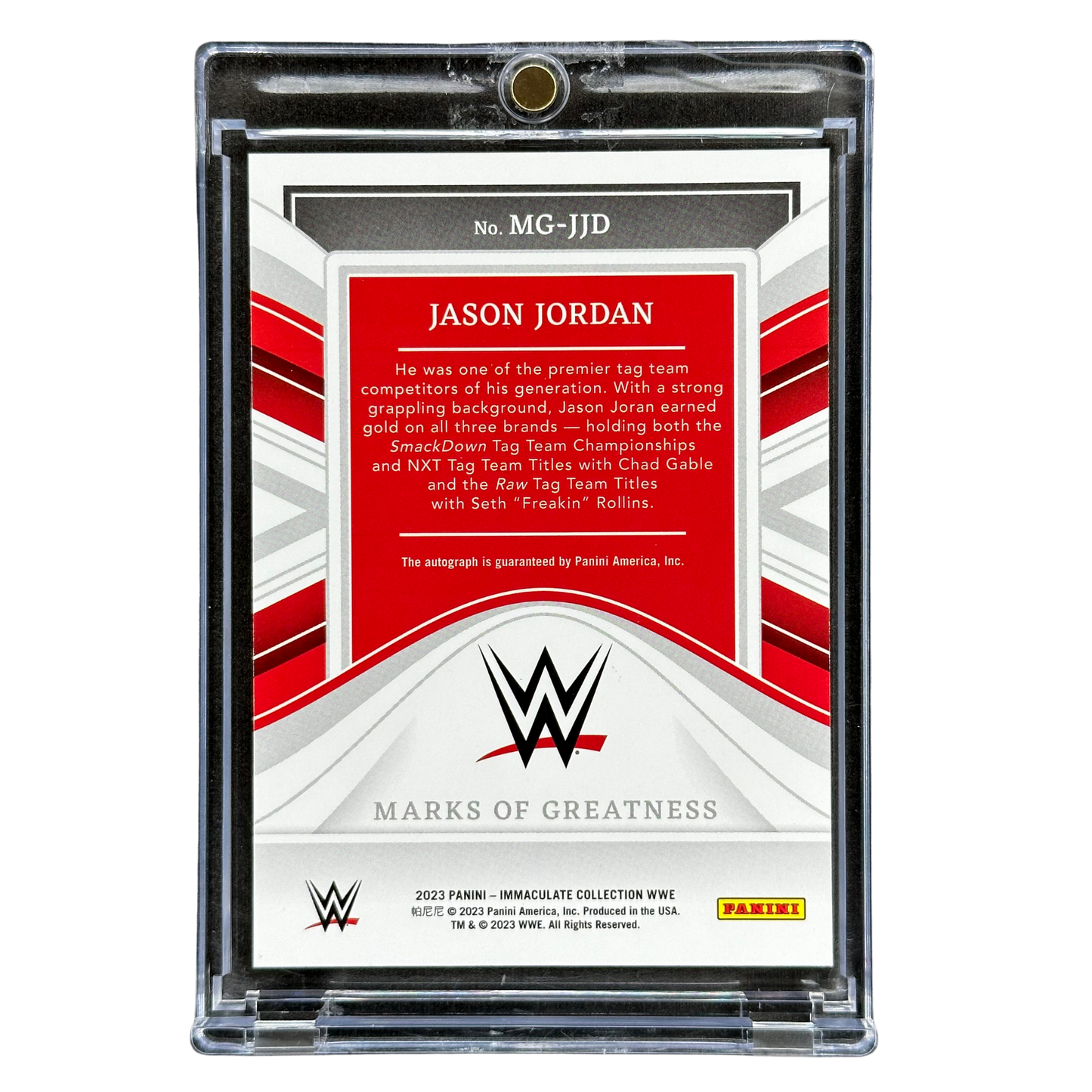 Jason Jordan 2023 Immaculate Marks of Greatness Auto 49/99 #MG-JJD