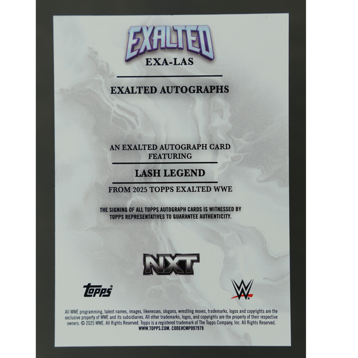 Lash Legend 2025 Exalted Auto 15/50 #EXA-LAS