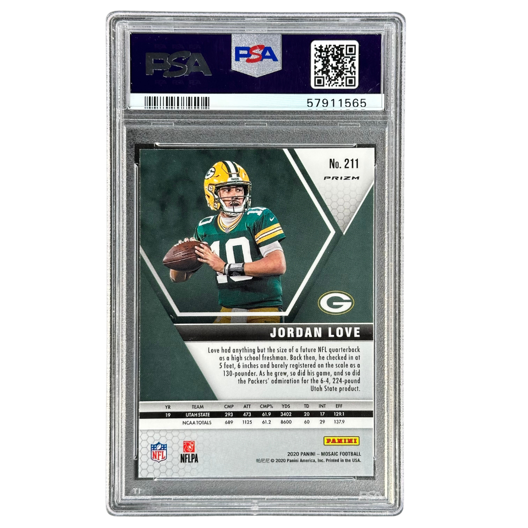 Jordan Love 2020 Mosaic Reactive Green RC Rookie Card PSA 10 #211