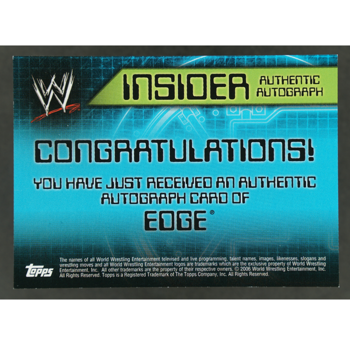 Edge 2006 Topps The Ultimate Insider Auto