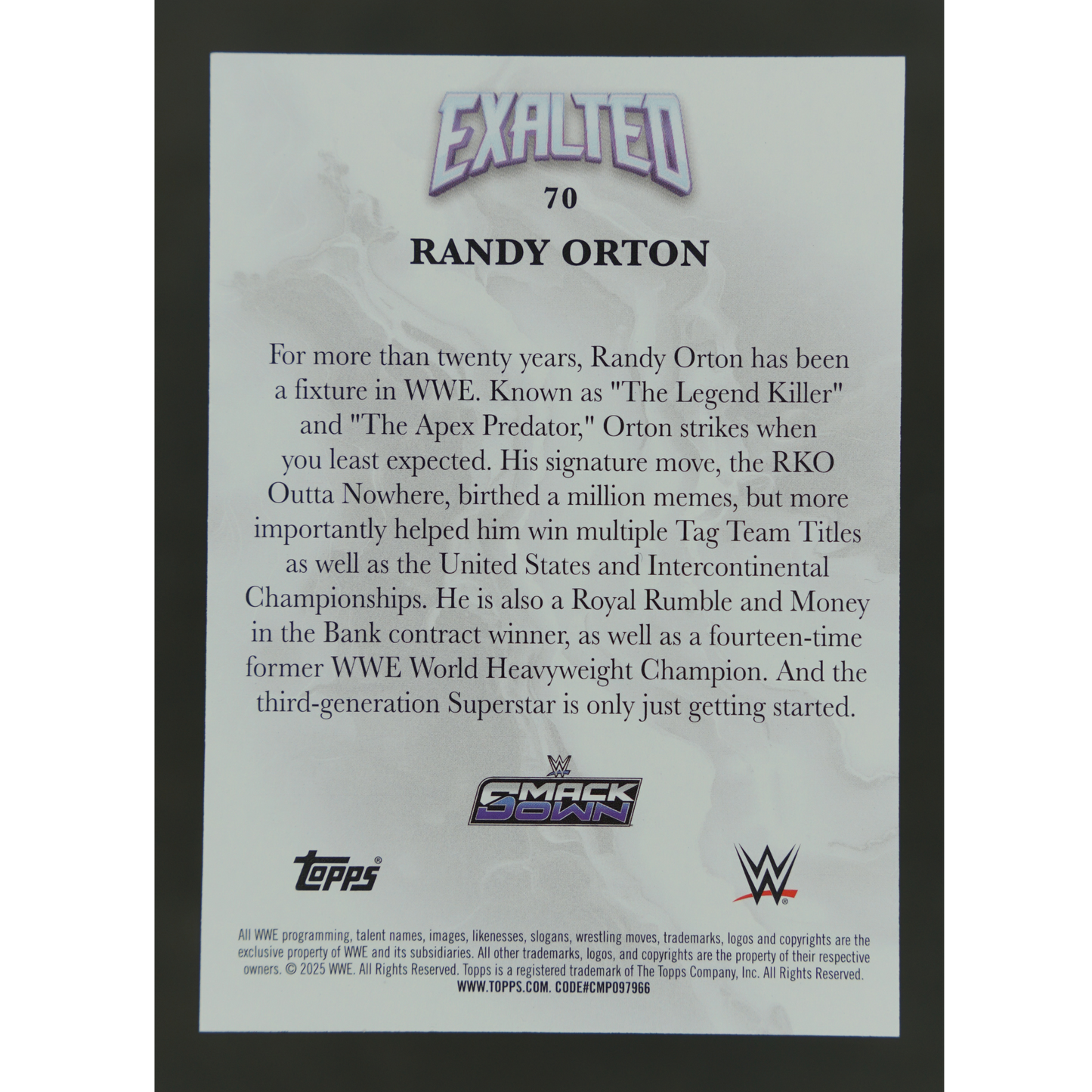 Randy Orton 2025 Orton Exalted 48/99 #70