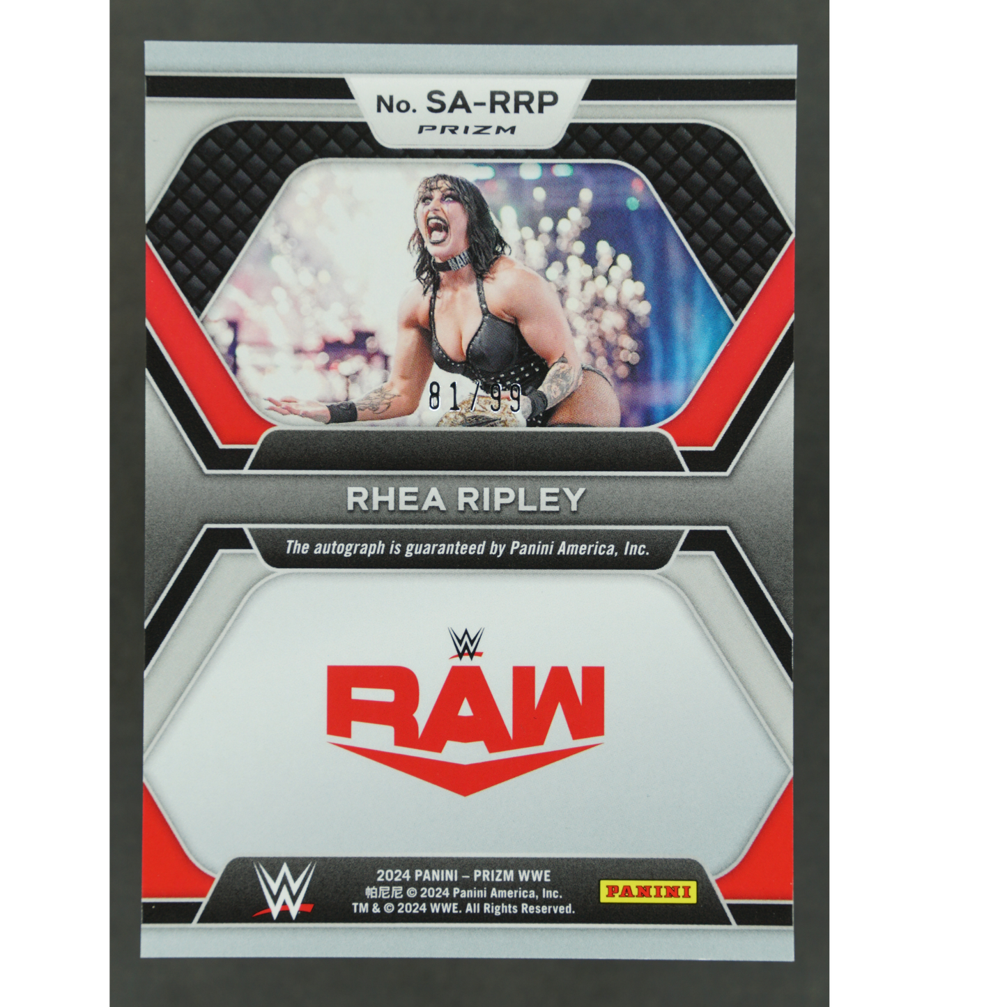 Rhea Ripley 2024 Prizm Superstar Autographs Red 81/99 #SA-RRP