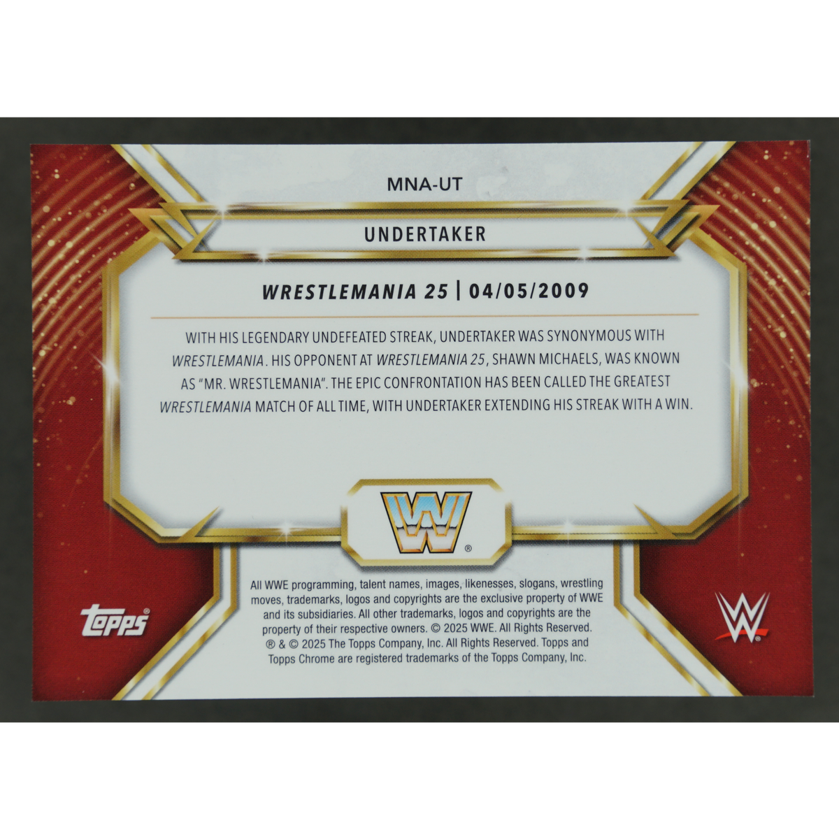 Undertaker 2025 Chrome Wrestlemania #MNA-UT