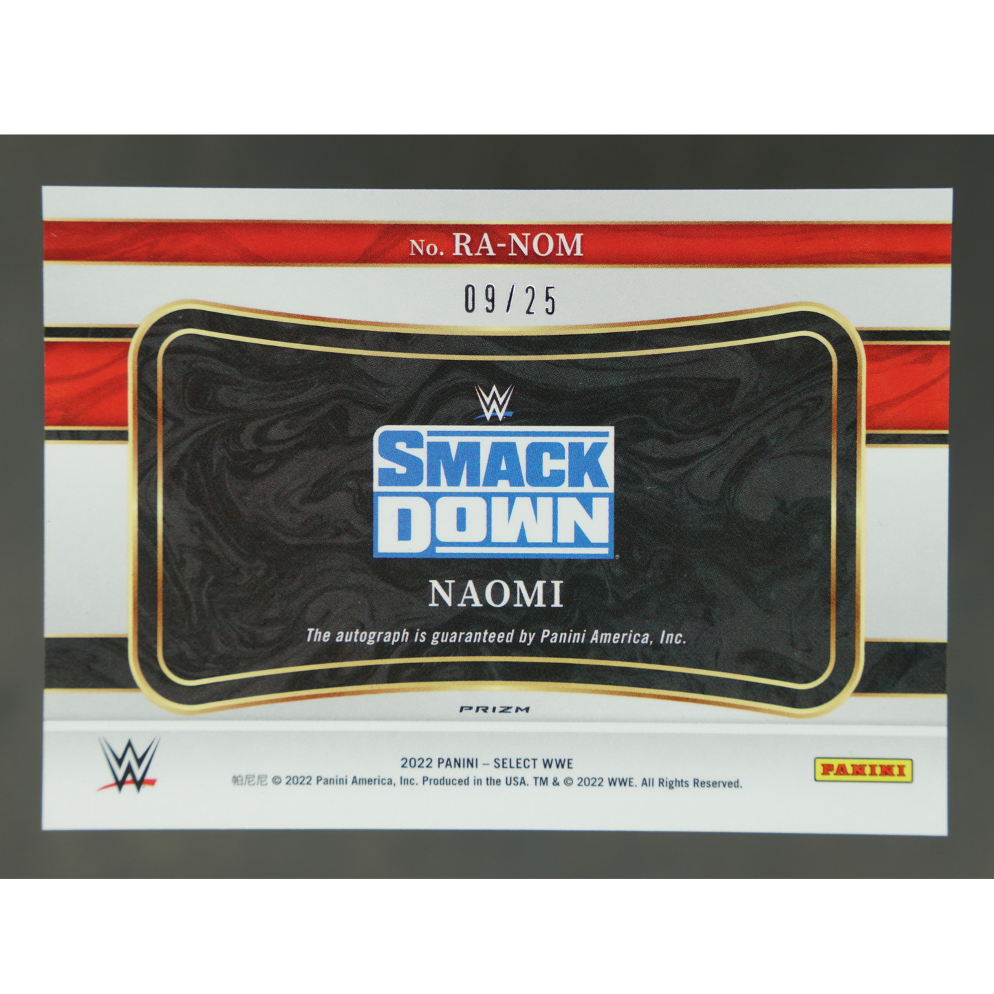 Naomi 2022 Select Ringside Action Signatures Tie-Dye 9/25 #RA-NOM