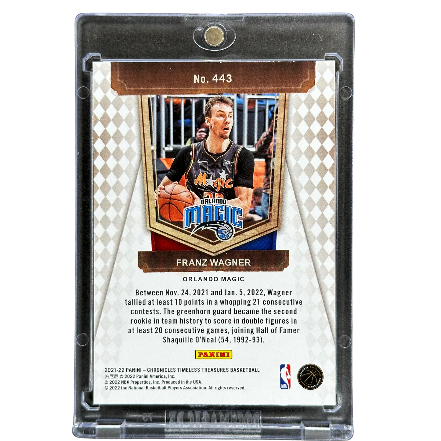 Franz Wagner 2021 Chronicles Timeless Treasures RC Rookie Card 1/10 #443