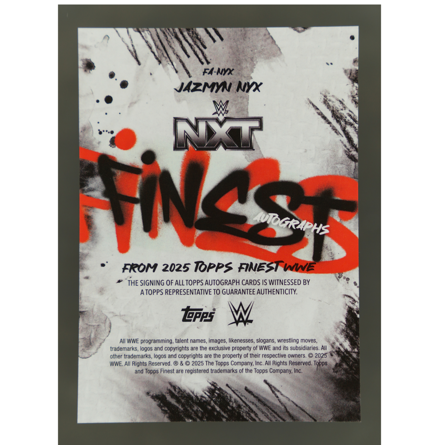 Jazmyn Nix 2025 Finest Autographs Gold 35/50 #FA-NYX