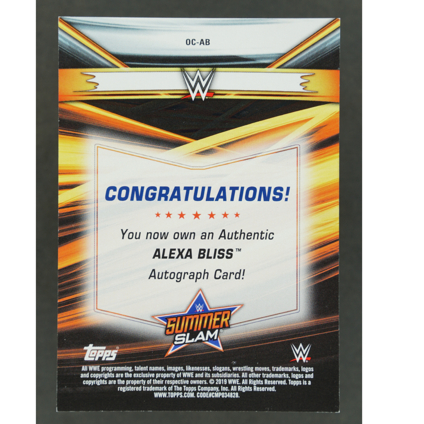 Alexa Bliss 2019 Summer Slam Auto #OC-AB
