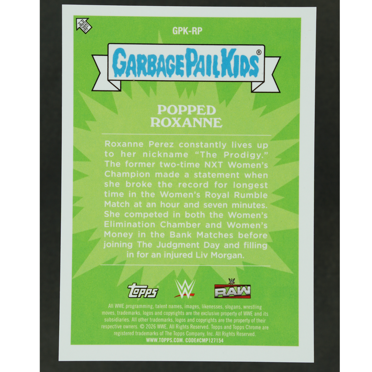 Popped Roxanne (Roxanne Perez) 2026 Chrome Garbage Pail Kids #GPK-RP