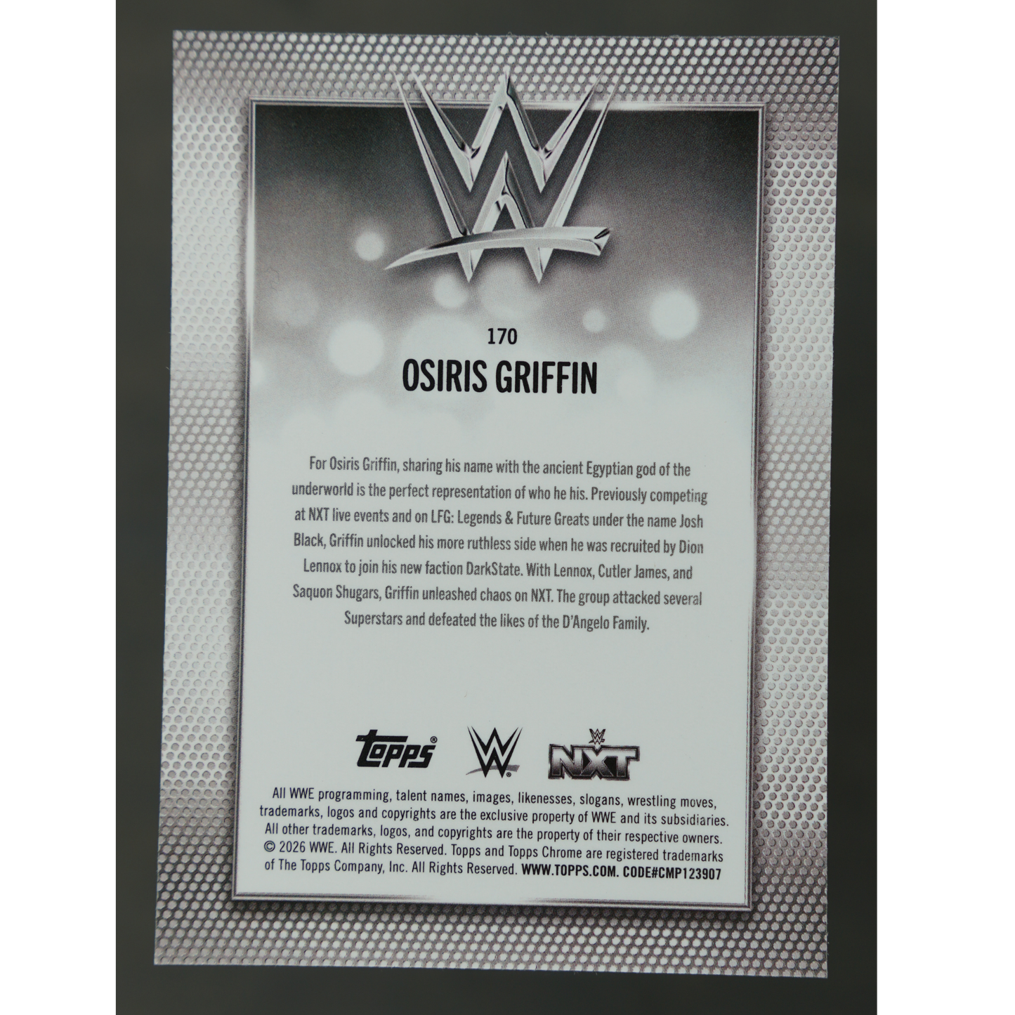 Osiris Griffin 2026 Chrome RC Negative #170