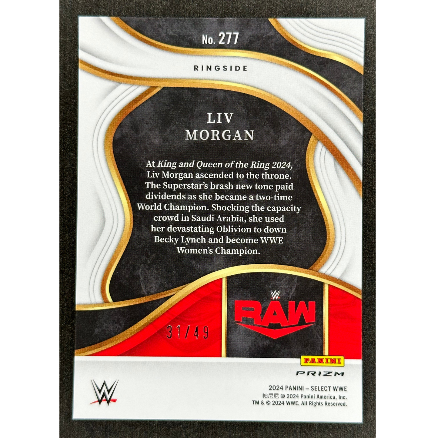 Liv Morgan 2024 Select Ringside 31/49 #277