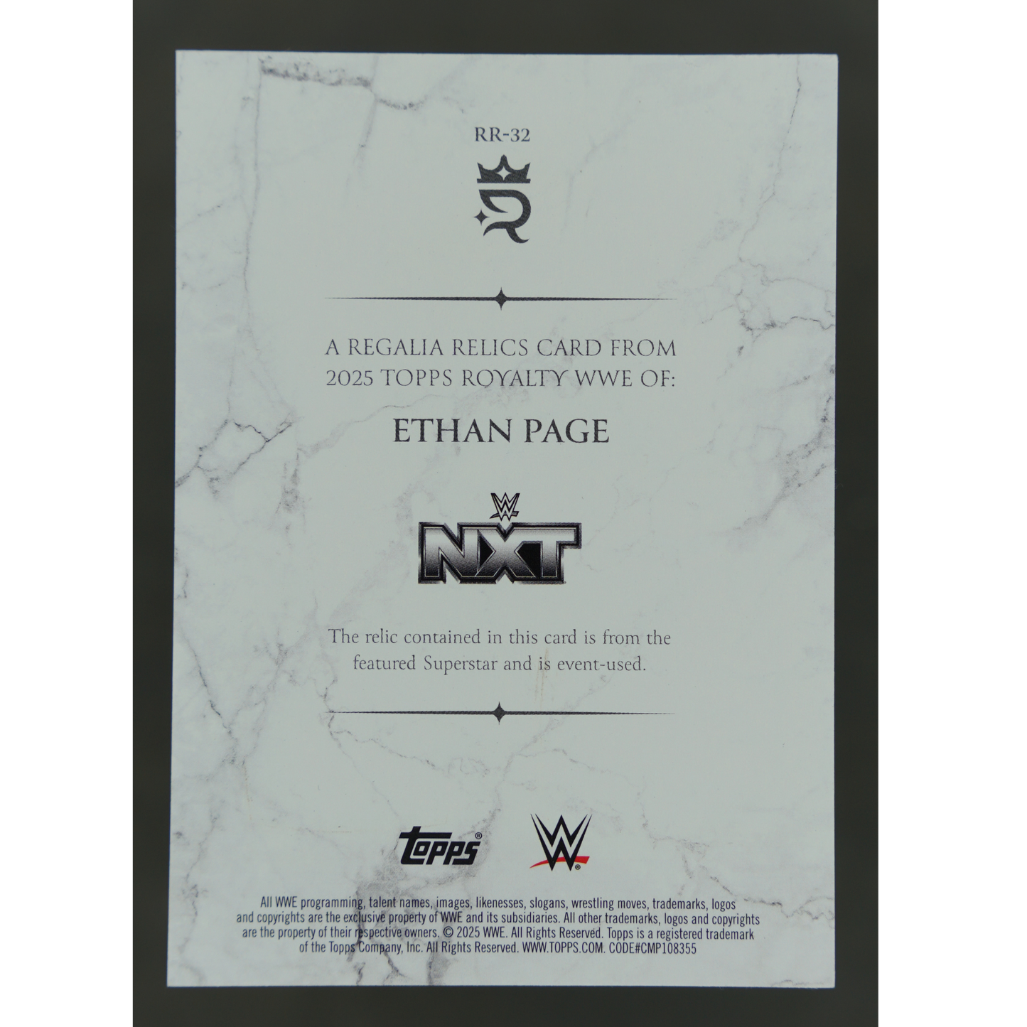 Ethan Page 2025 Royalty Relics 85/99 #RR-32