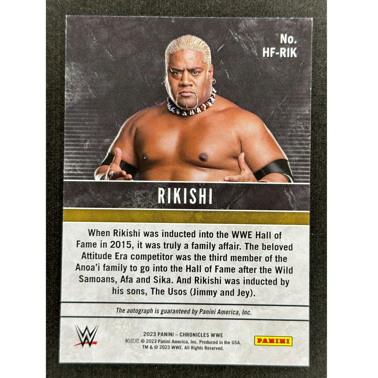 Rikishi 2023 Chronicles Hall of Fame Auto 16/49 #HF-RIK