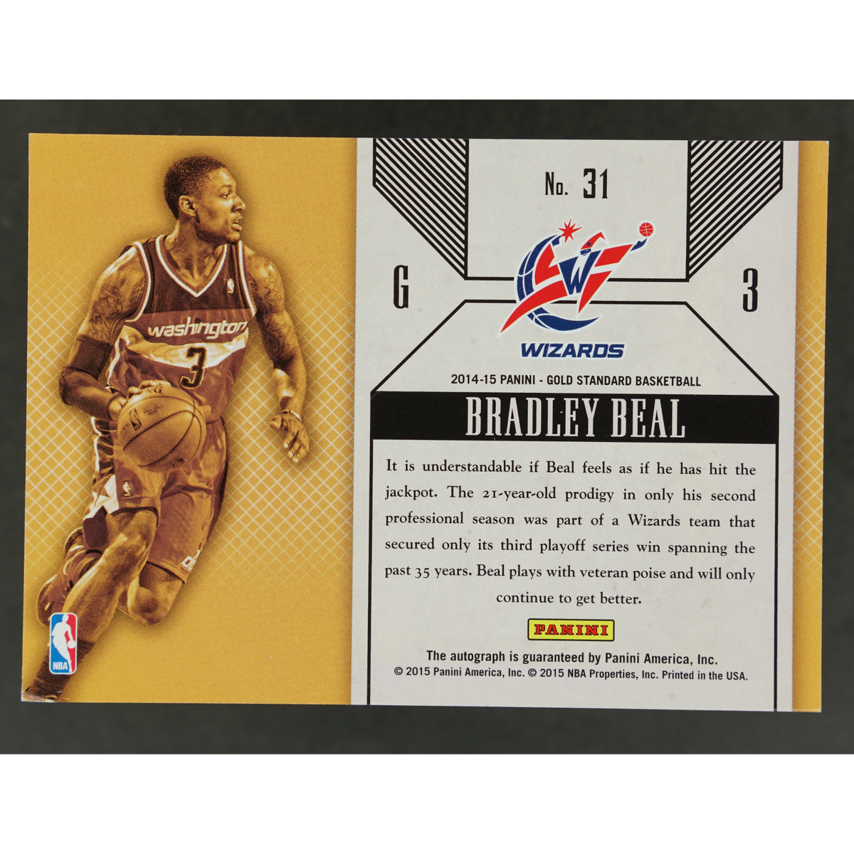 Bradley Beal 2014-15 Gold Standard Superscribe Auto 46/50 #31