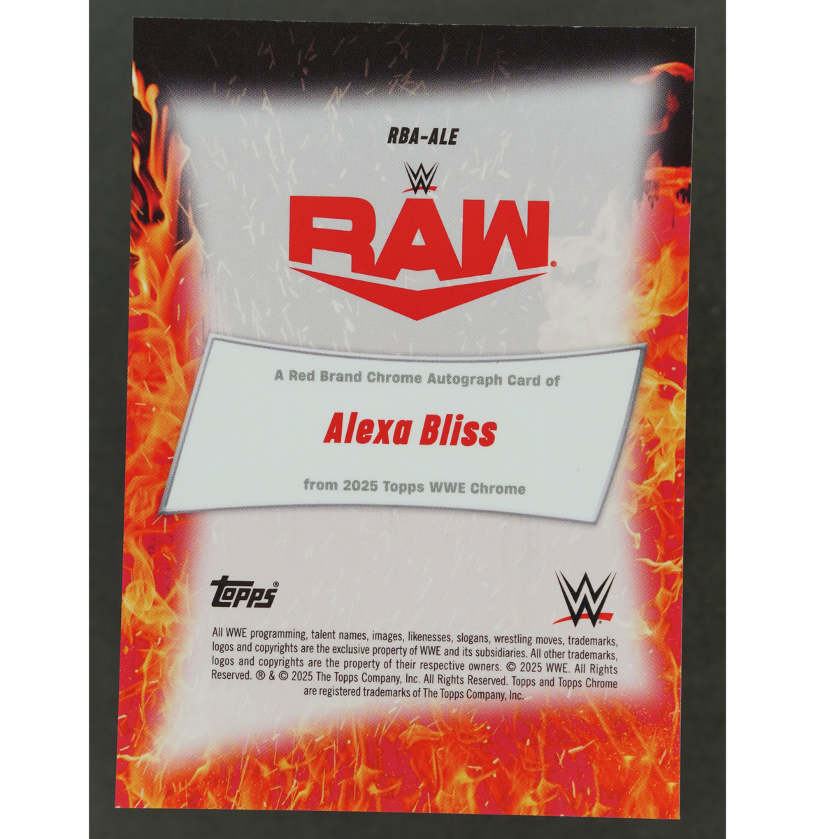 Alexa Bliss 2025 Chrome Orange Red Brand Auto 23/25 #RBA-ALE
