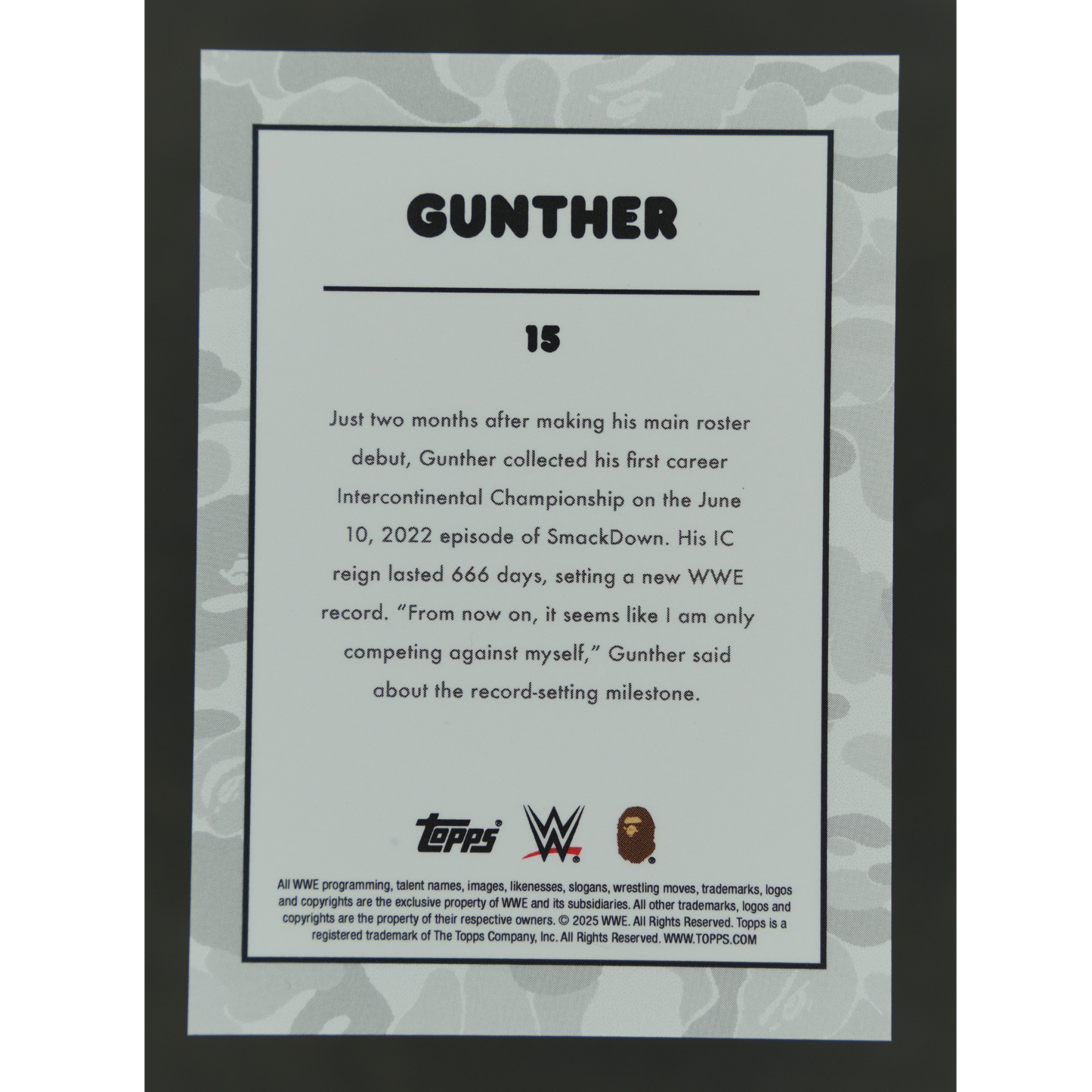 Gunther 2025 Topps x BAPE 1/5 #15