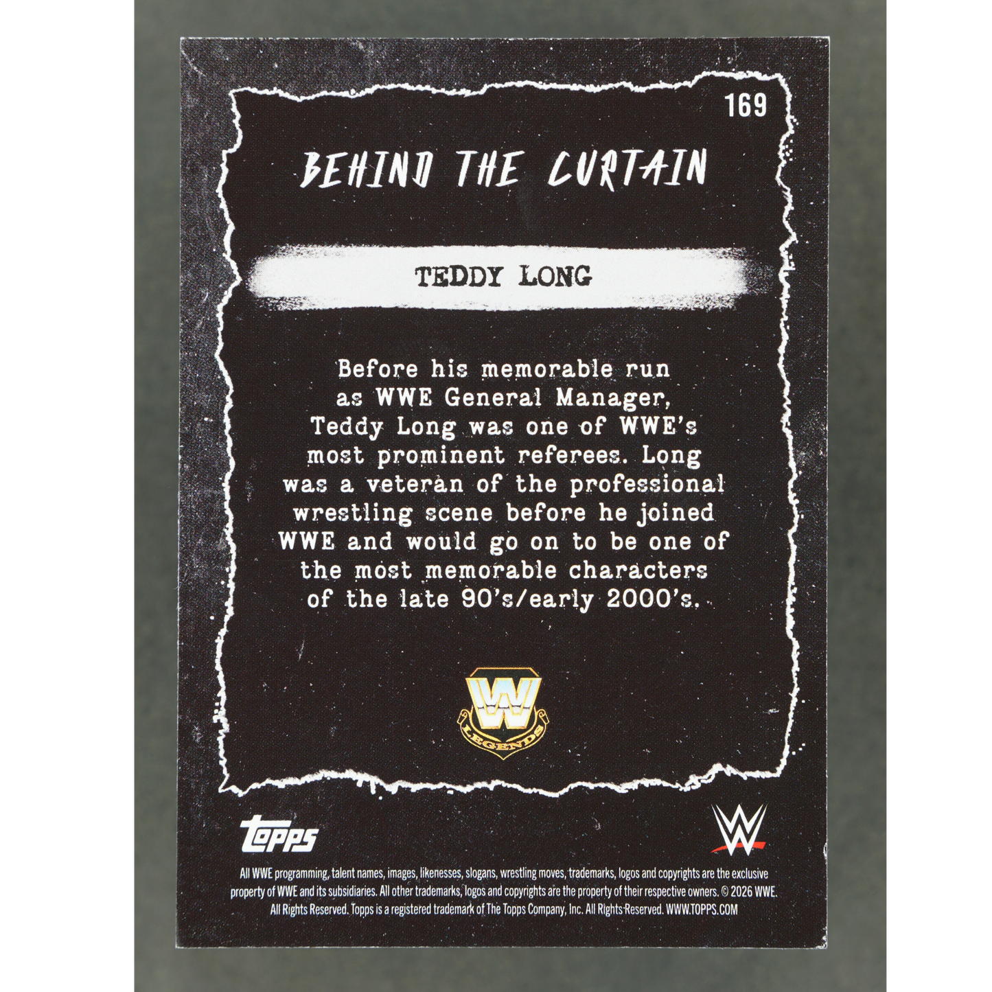 Teddy Long 2026 WWE Decades Behind the Curtain 1/10 #169