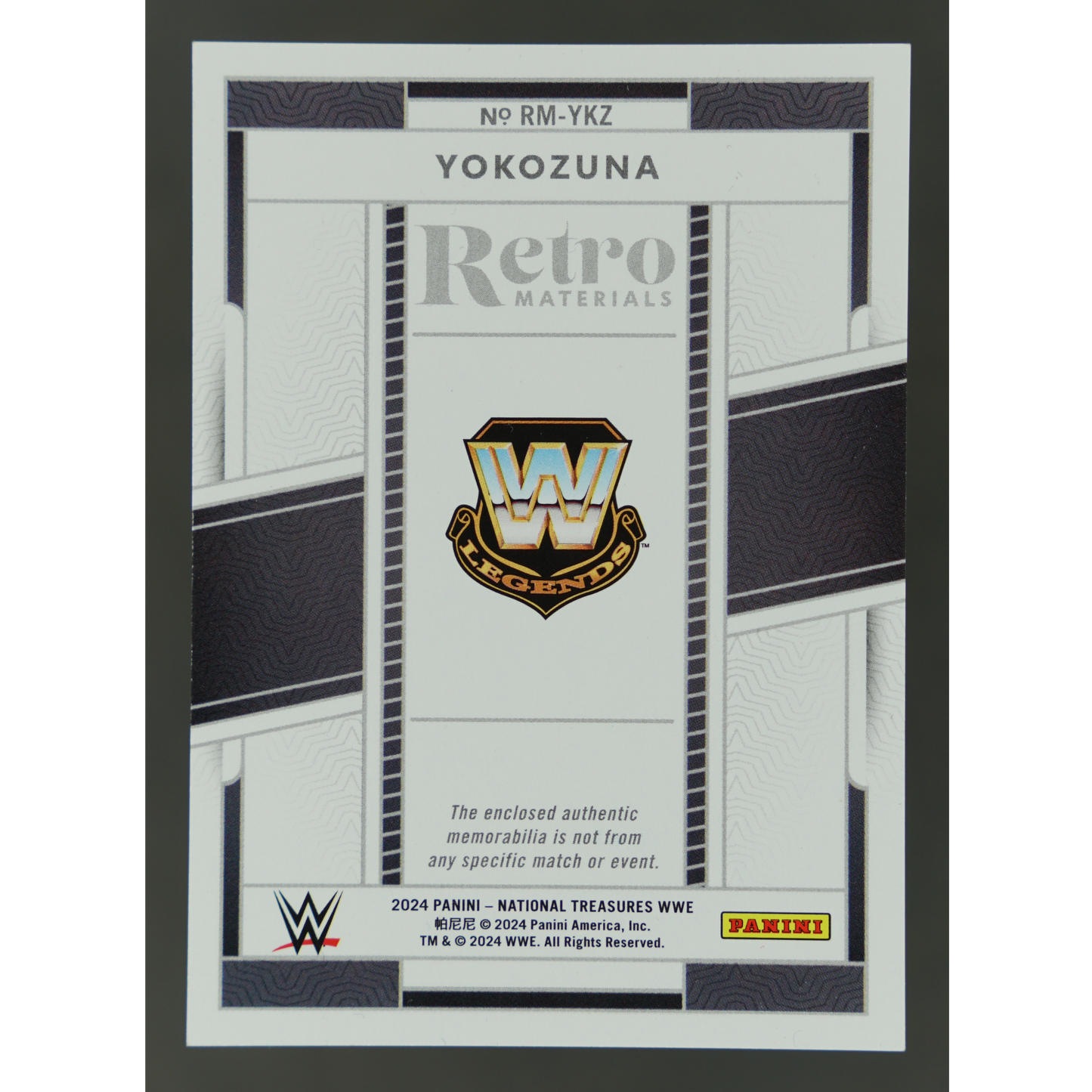 Yokozuna 2024 National Treasures Retro Materials Memorabilia 7/10 #RM-YKZ
