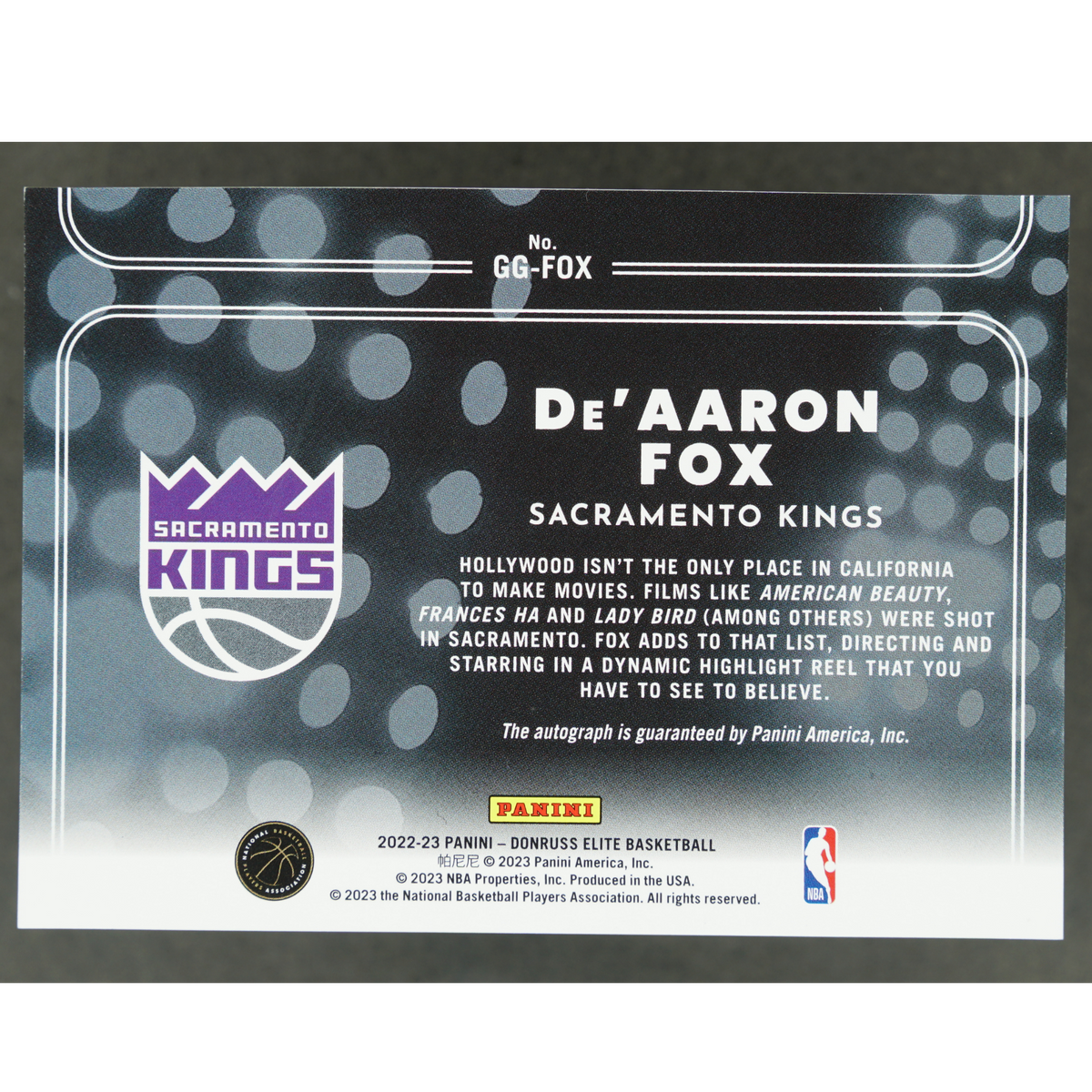 De´Aaron Fox 2022 Elite Genregraphs Red Auto 34/49 #GG-FOX